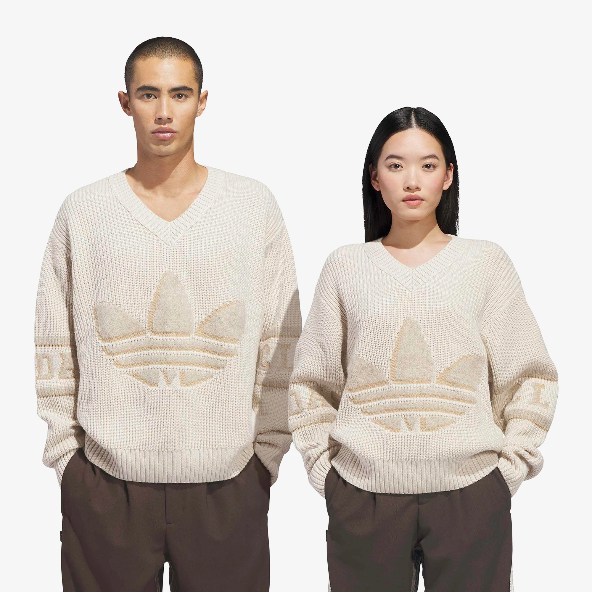 adidas x CLOT Knit Sweatshirt 'Beige'