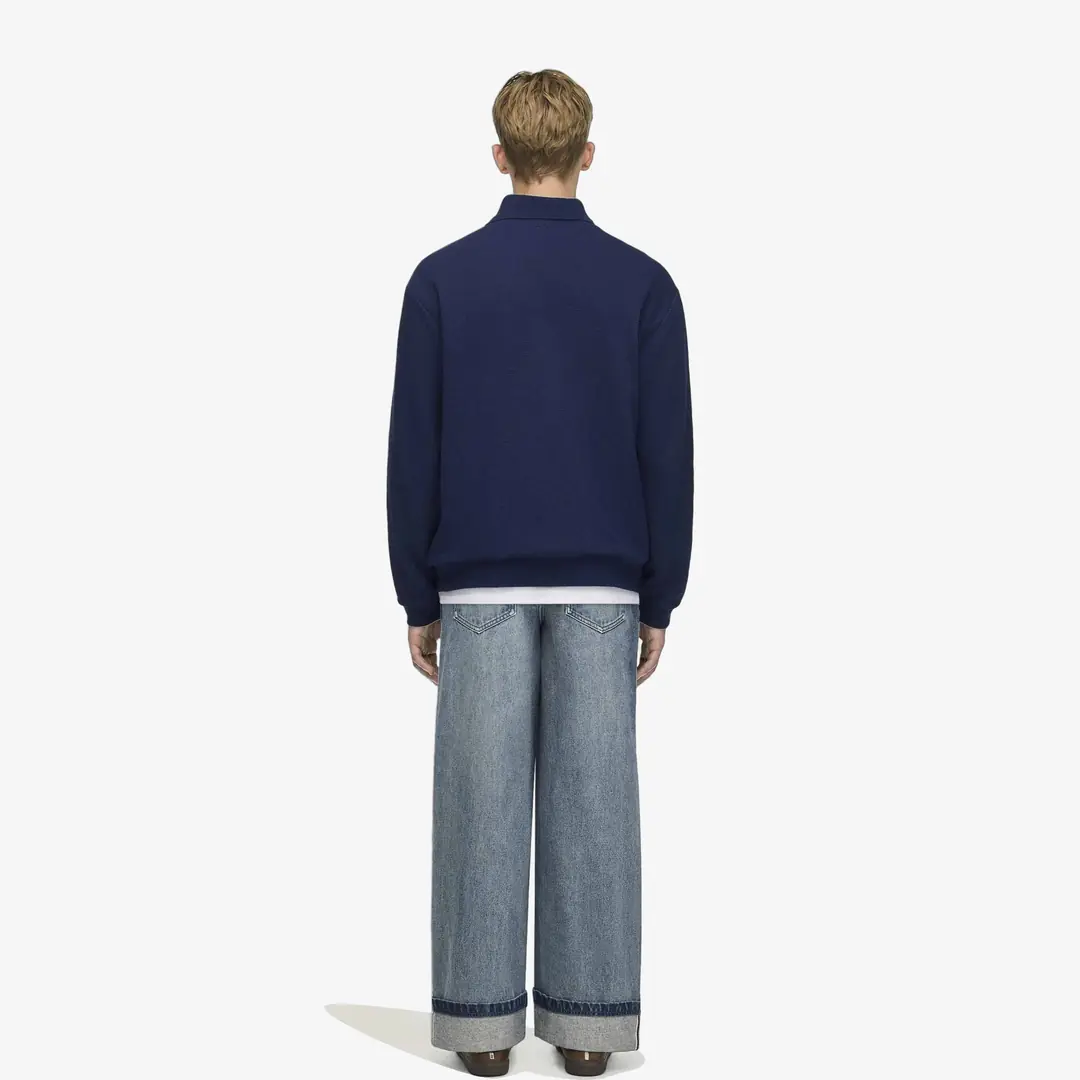 adidas x Song for the Mute ADI008 LS Polo Shirt 'Night Indigo' görsel 4