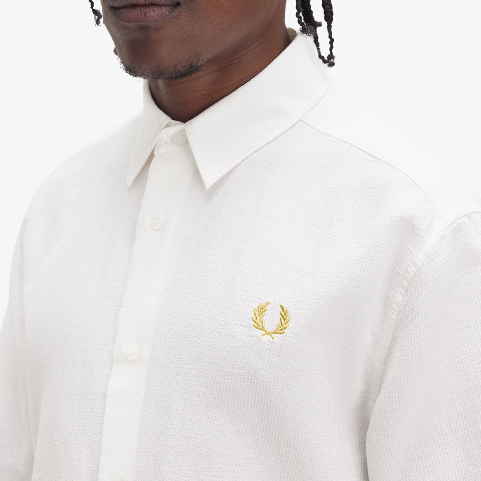 Textured Seersucker Shirt 'Snow White'