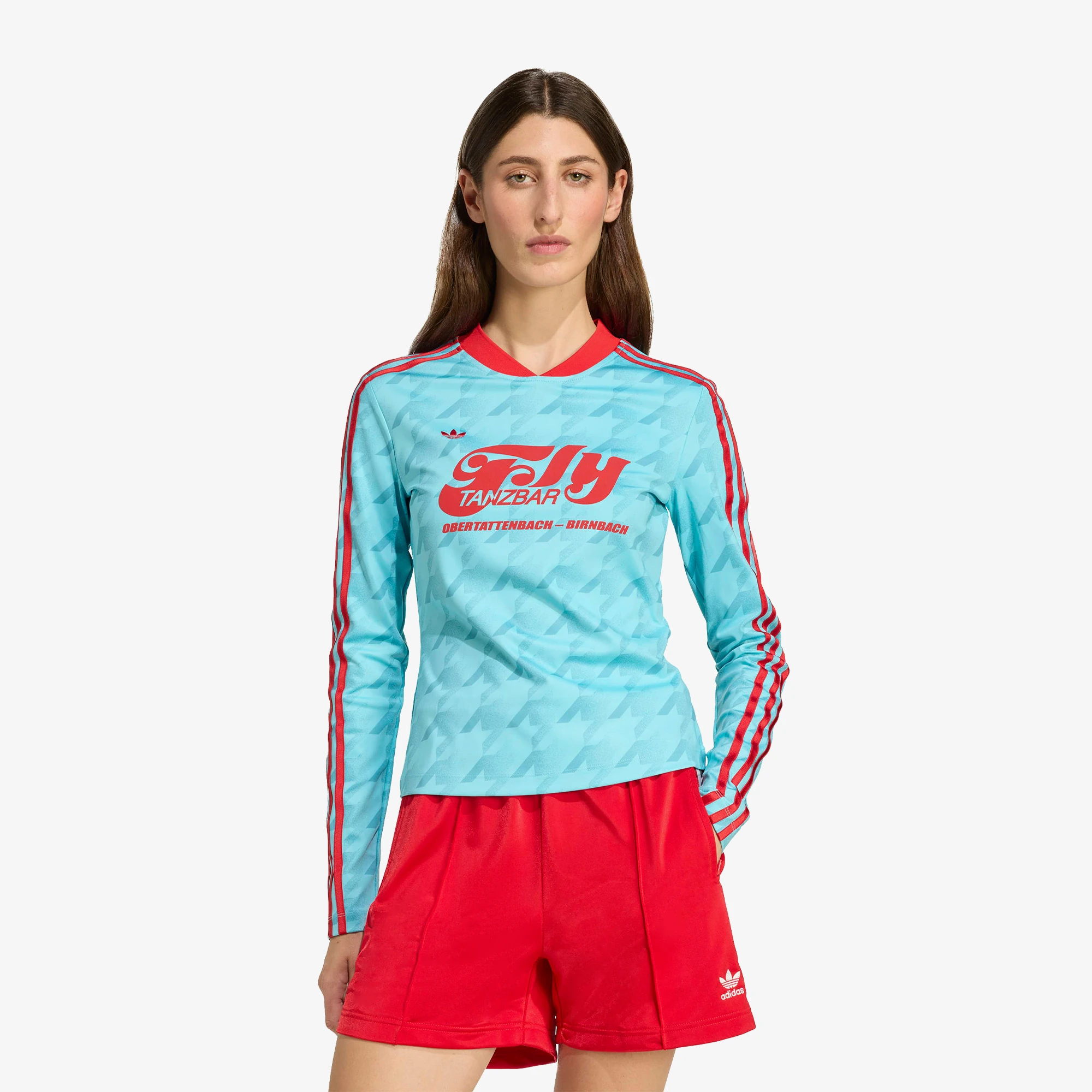 Graphic Football Allover Print Long Sleeve Jersey 'Blue Glow'