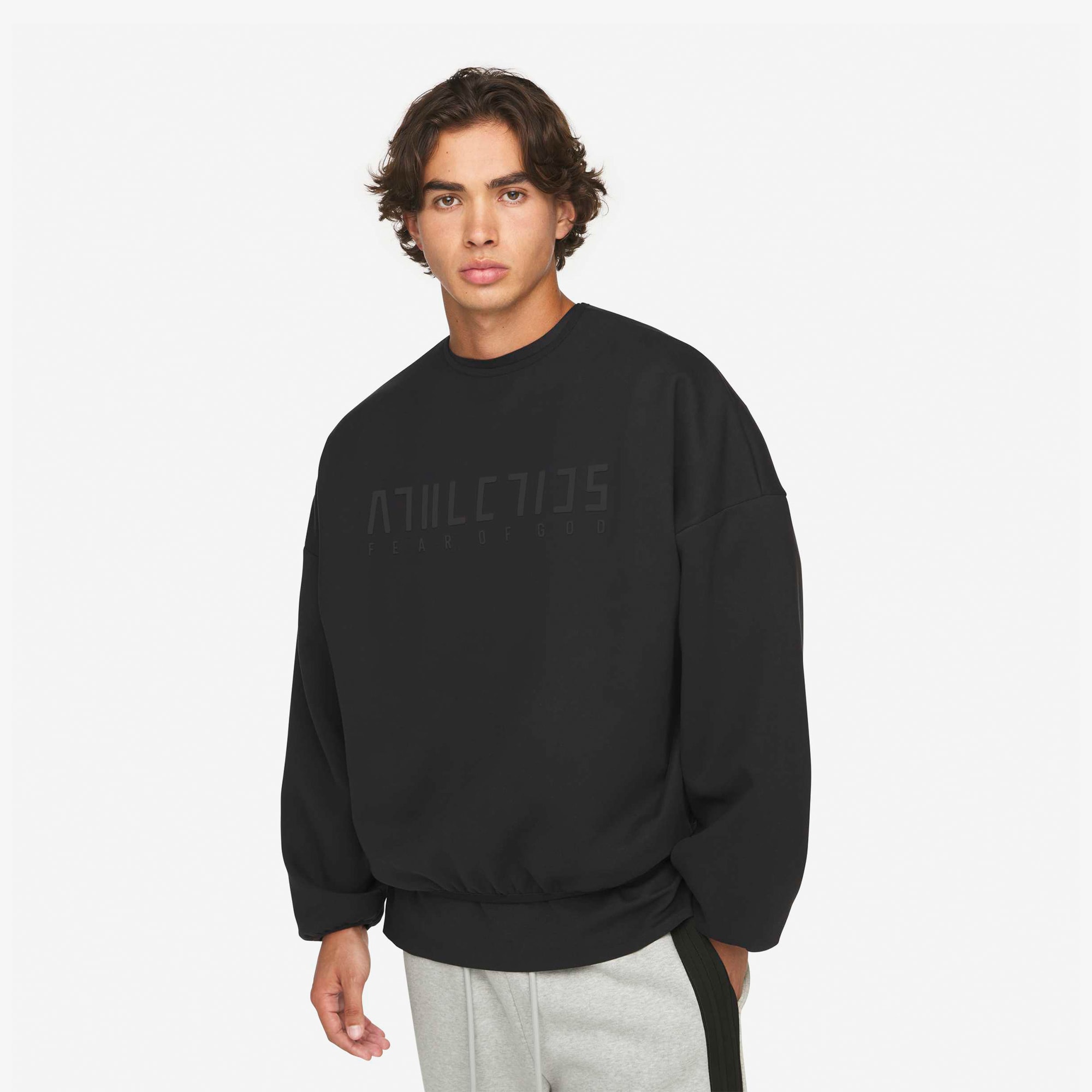 adidas x Fear of God Athletics Suede Fleece Crewneck 'Black'