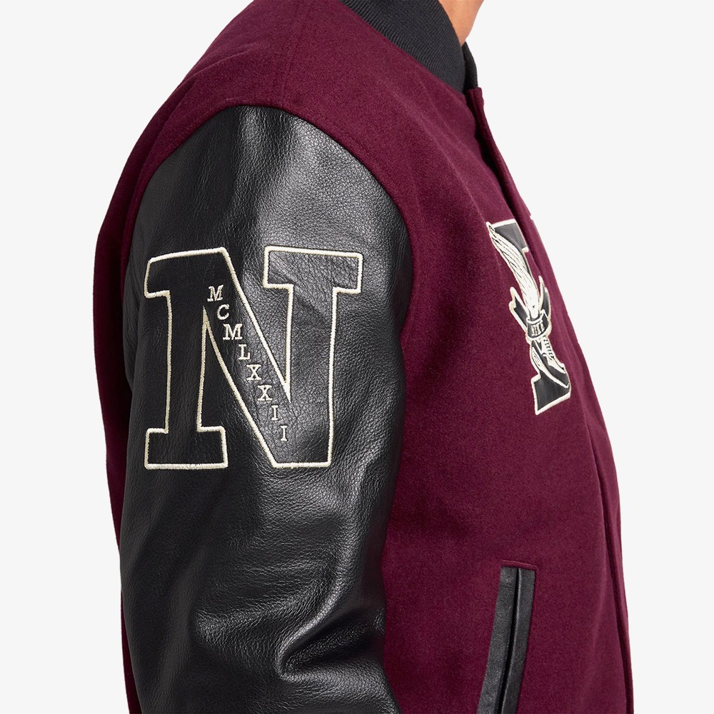 Destroyer Wool Varsity Bomber Jacket 'Night Maroon'