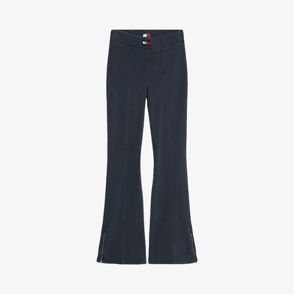 Zip Hem Flared Leggings 'Charcoal'