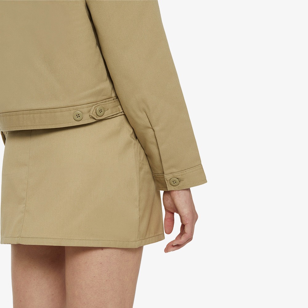 Lined Eisenhower Cropped Jacket in Khaki (W)