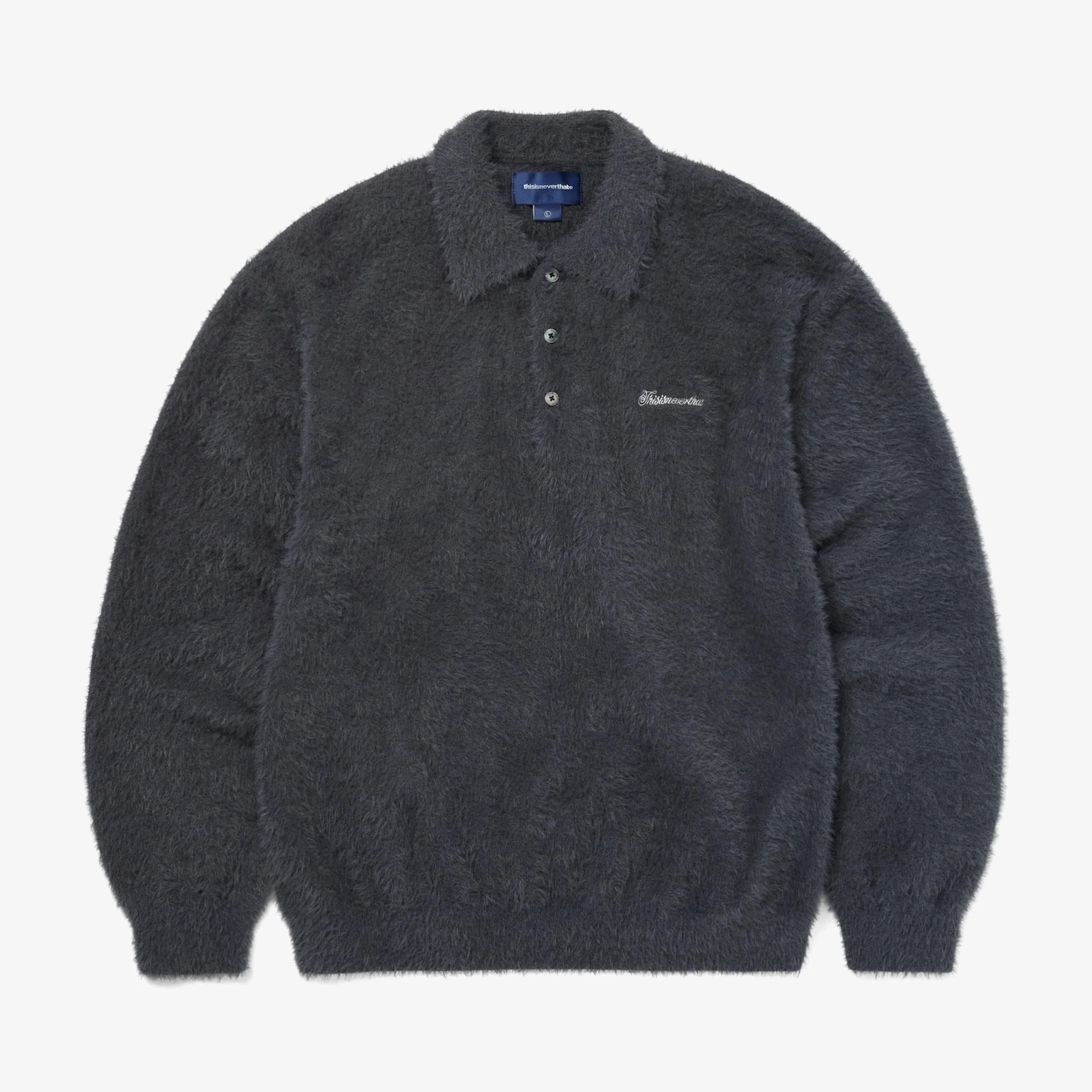 SCT-Logo Shaggy Knit Polo 'Charcoal'