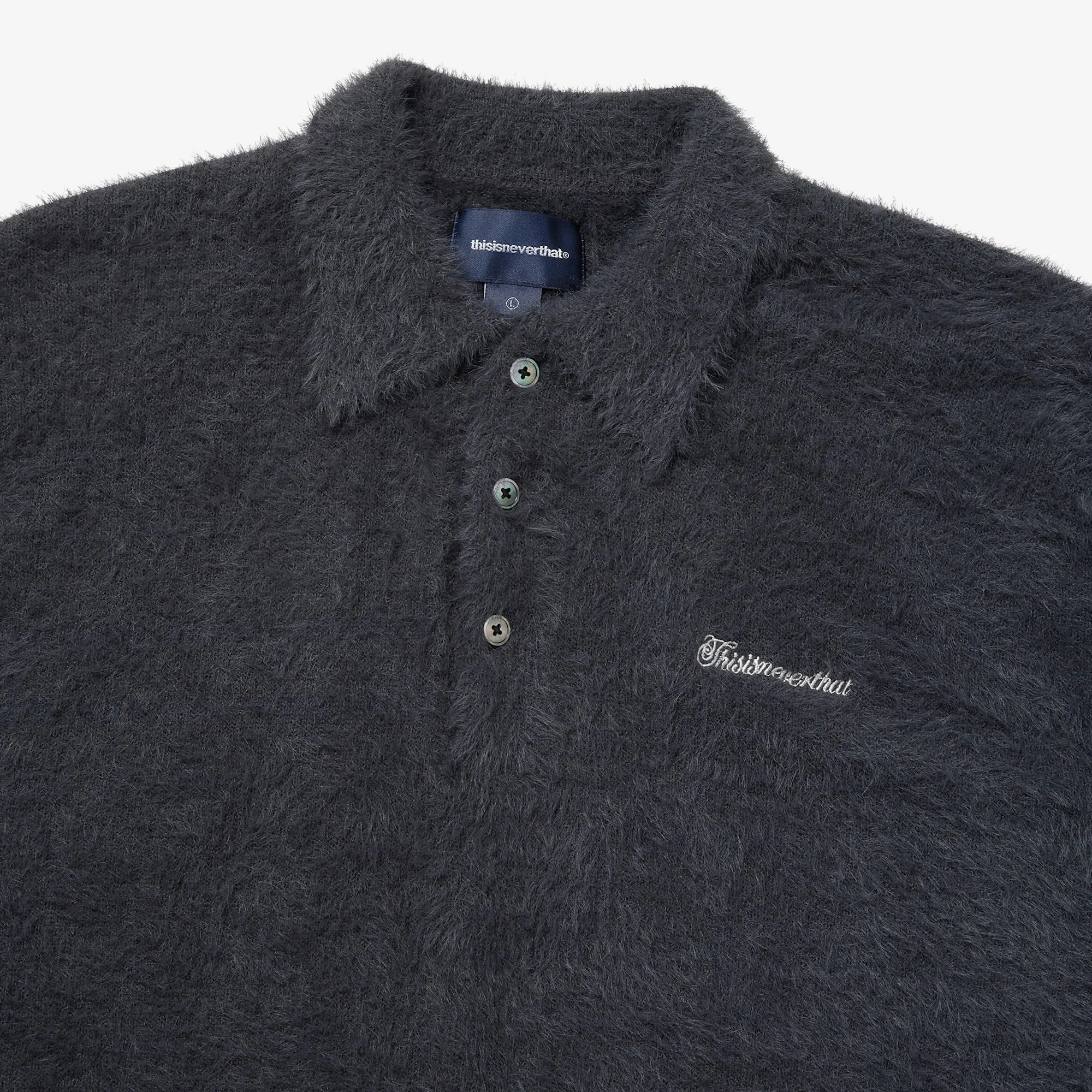 SCT-Logo Shaggy Knit Polo 'Charcoal'