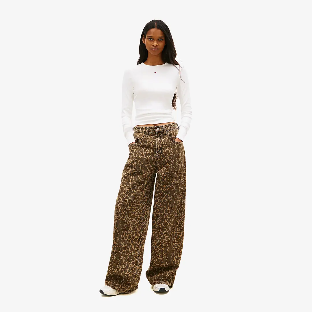 Tommy Jeans Charlie MR Loose Wide Pant 'Leopard' (W) - WUNDER