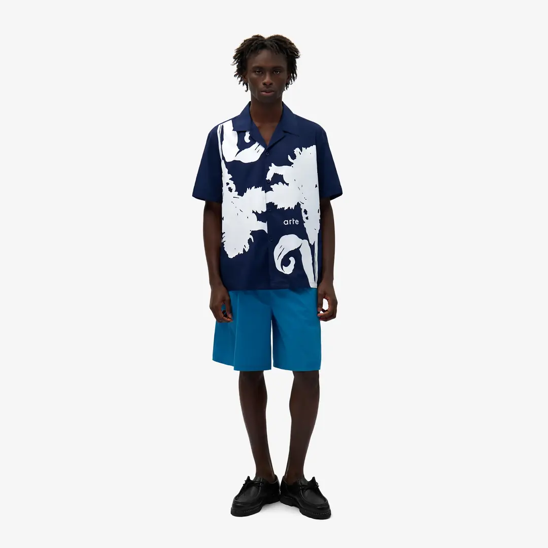 Arte Antwerp Big Flower Shirt 'Navy & White' - WUNDER