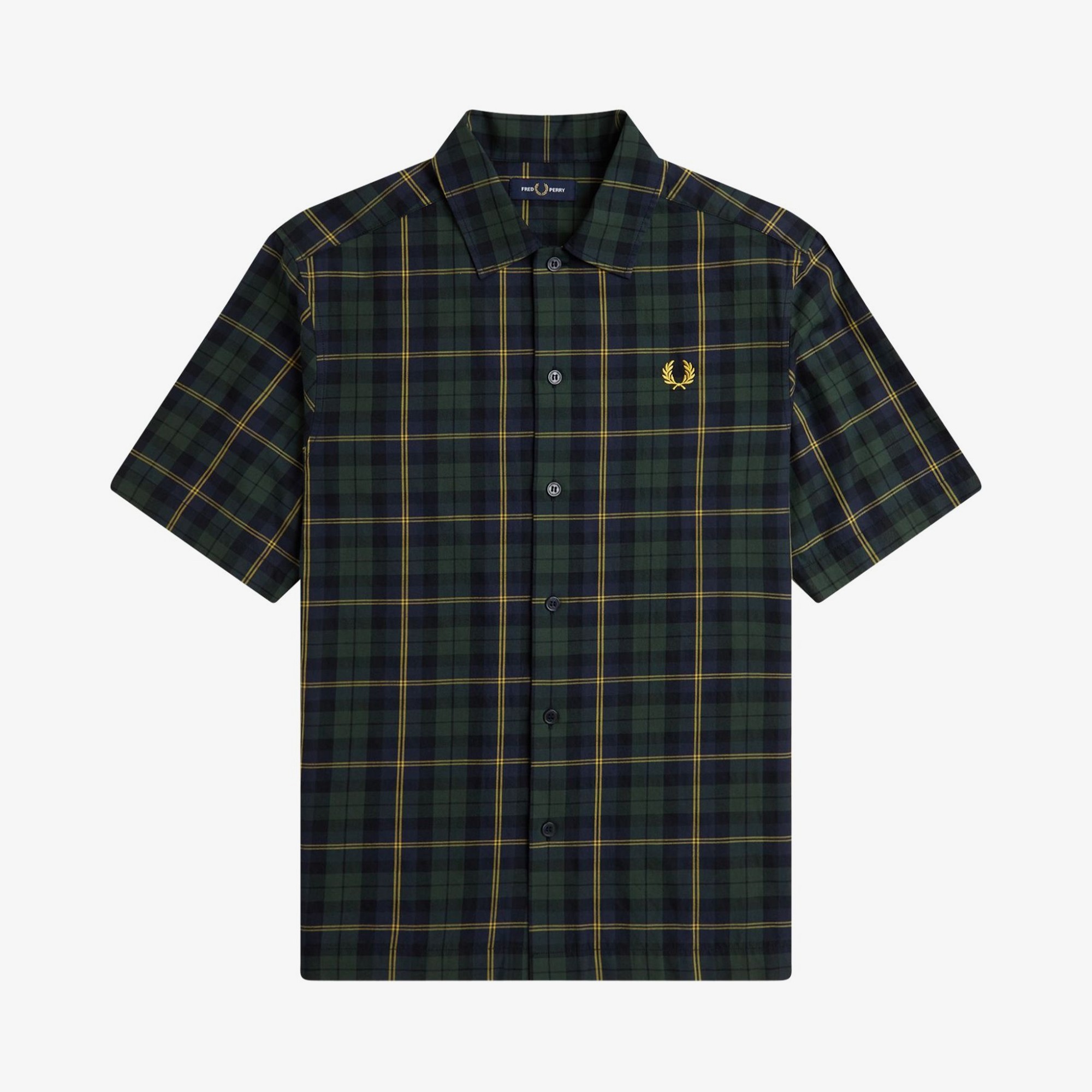 Tartan Twill Short Sleeve Shirt 'Navy'