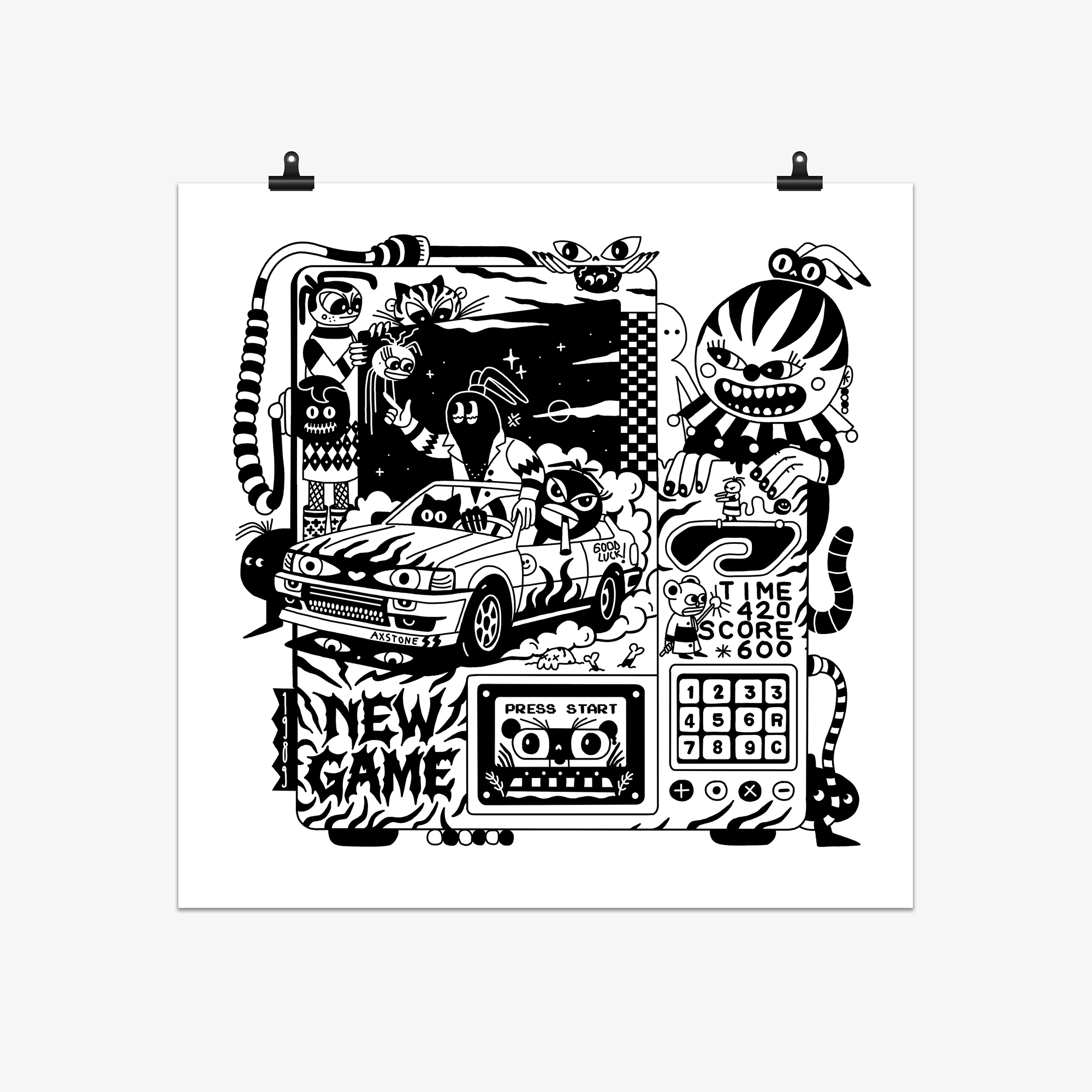  WUNDER x KRÜW Axstone Print 'Press Start'