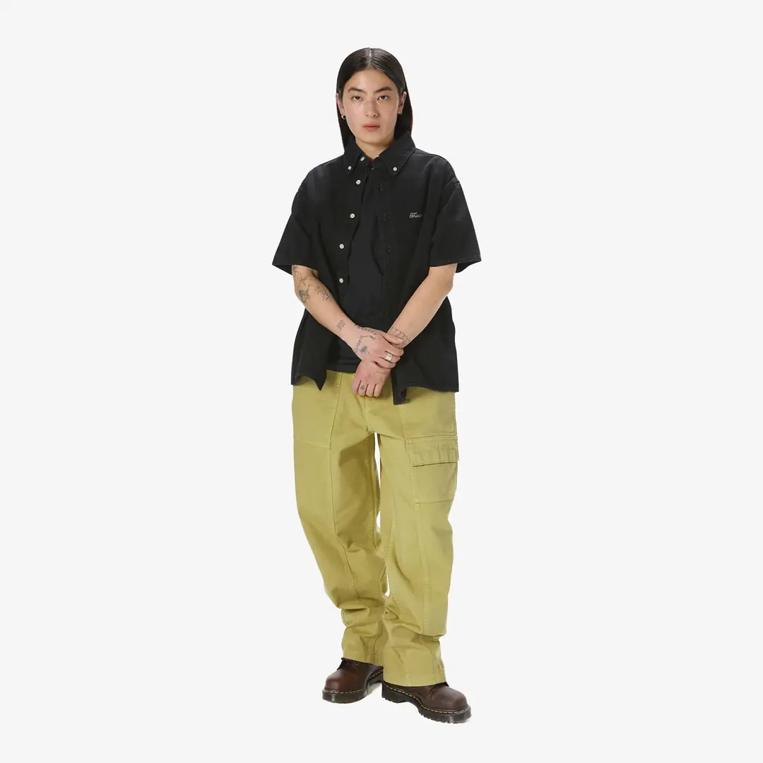thisisneverthat Washed Denim S/S Shirt 'Black' - WUNDER