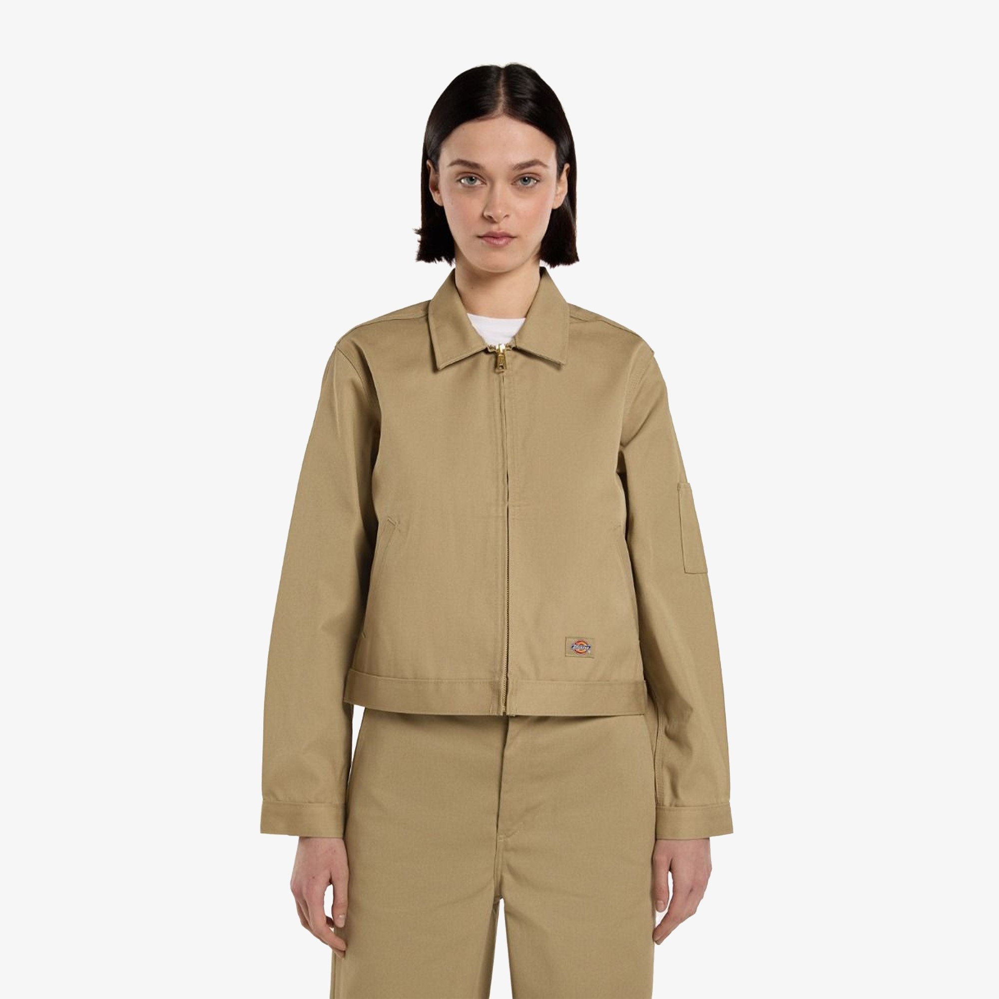 Unlined Cropped Eisenhower Jacket in 'Khaki'