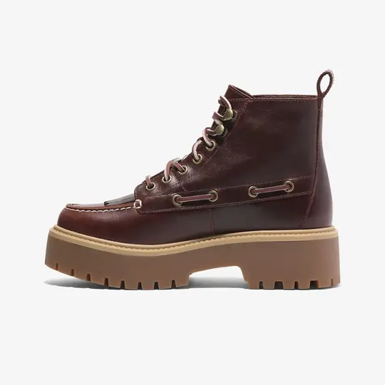 Stone Street Mid Lace Up Boot 'Burgundy' - Görsel 3