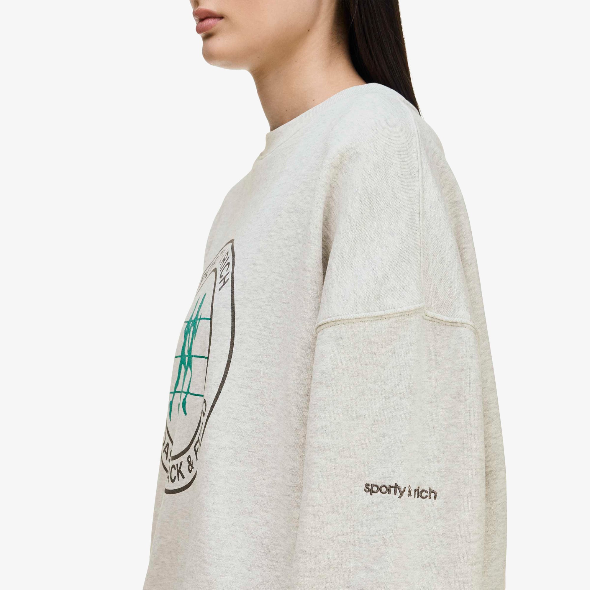 adidas x Sporty & Rich Sweater 'Light Grey Heather'