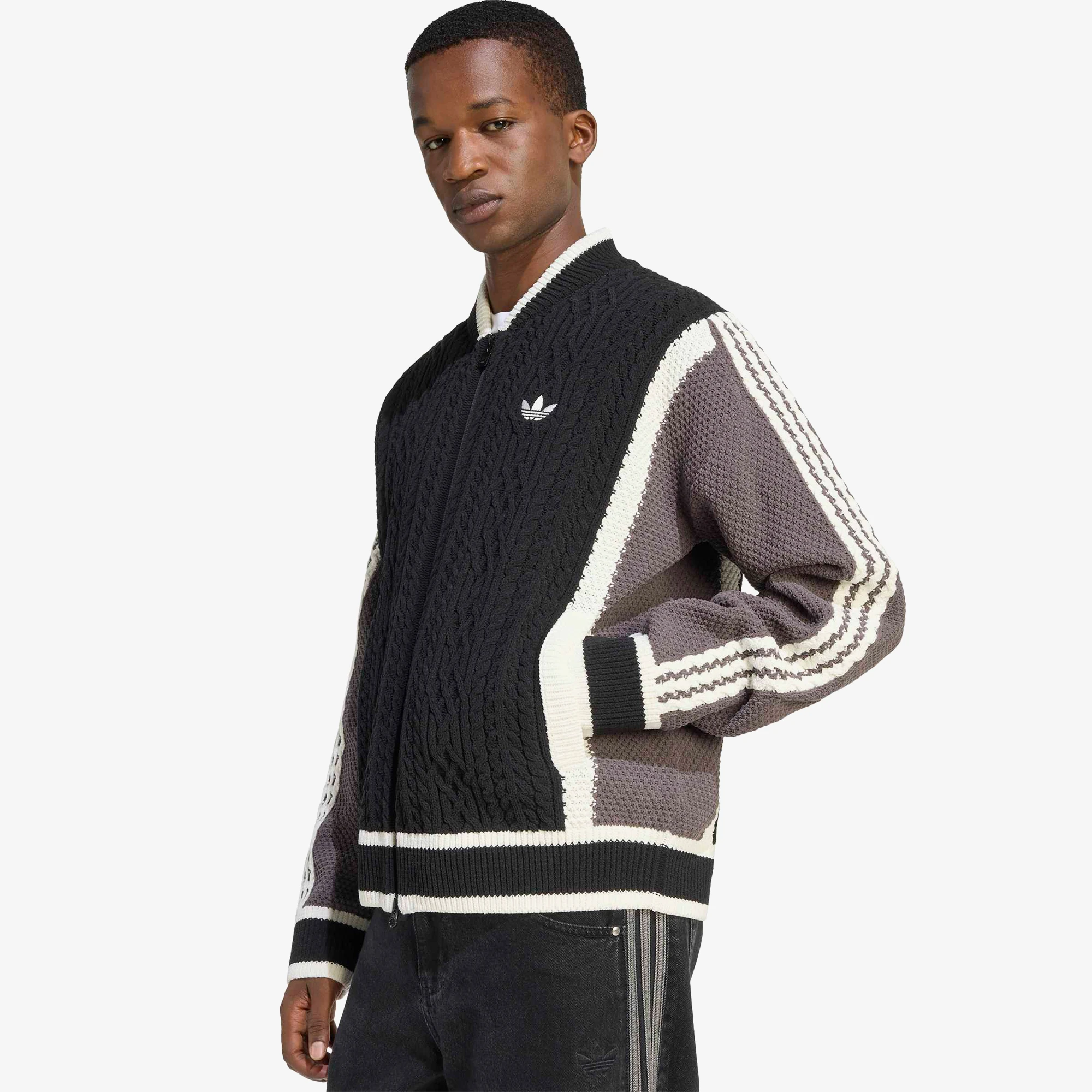 Retro Remix Cardigan 'Black & Grey Strata'