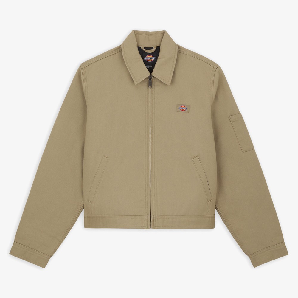 Lined Eisenhower Cropped Jacket in Khaki (W)