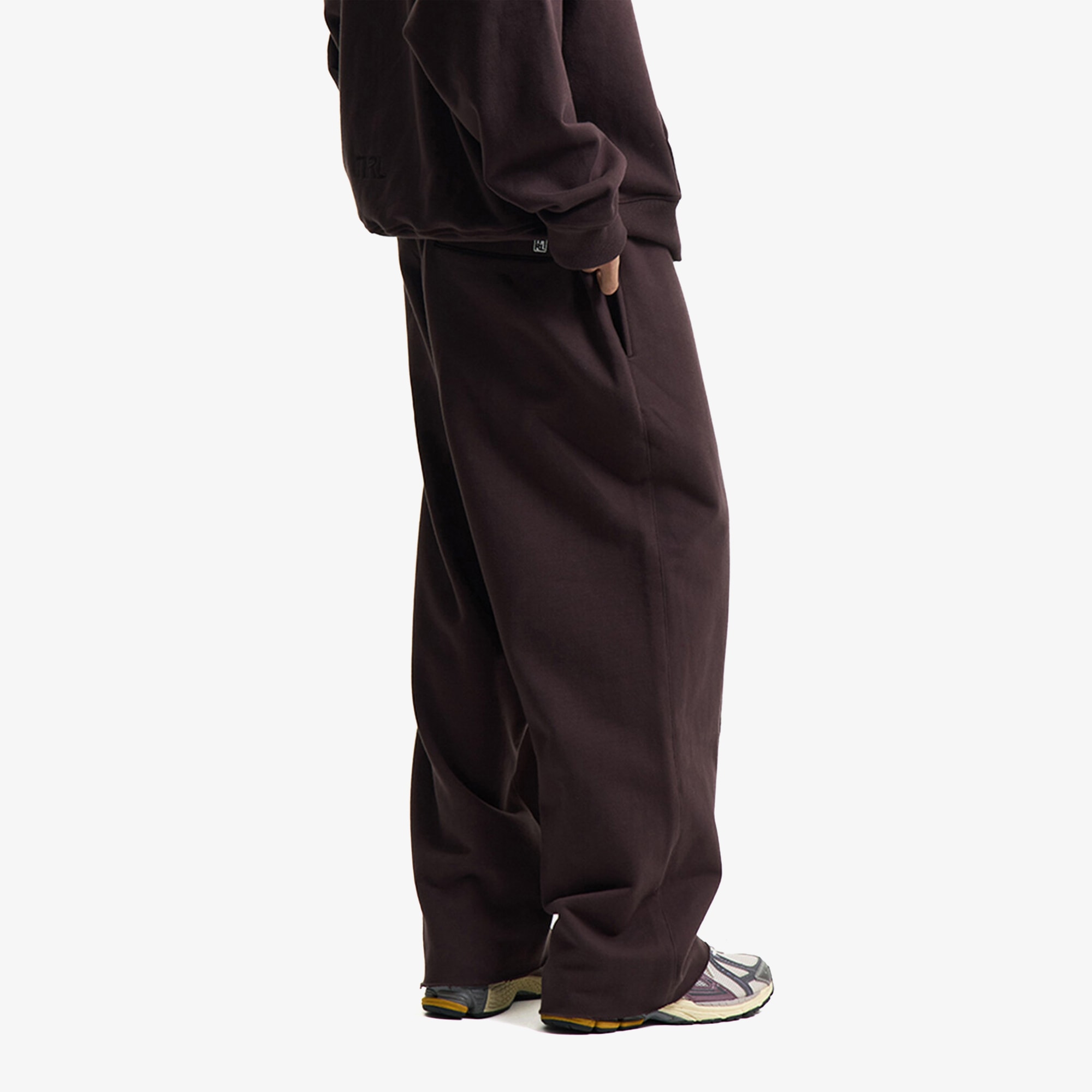 Premium Pintuck Jersey Wide Pants 'Hickory Brown'
