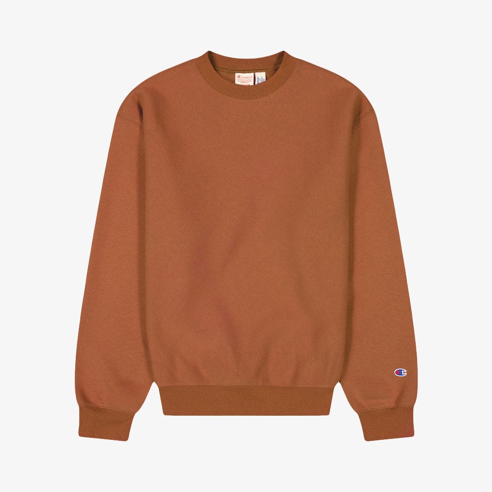 Minimal Reverse Weave Sweatshirt 'Brown'
