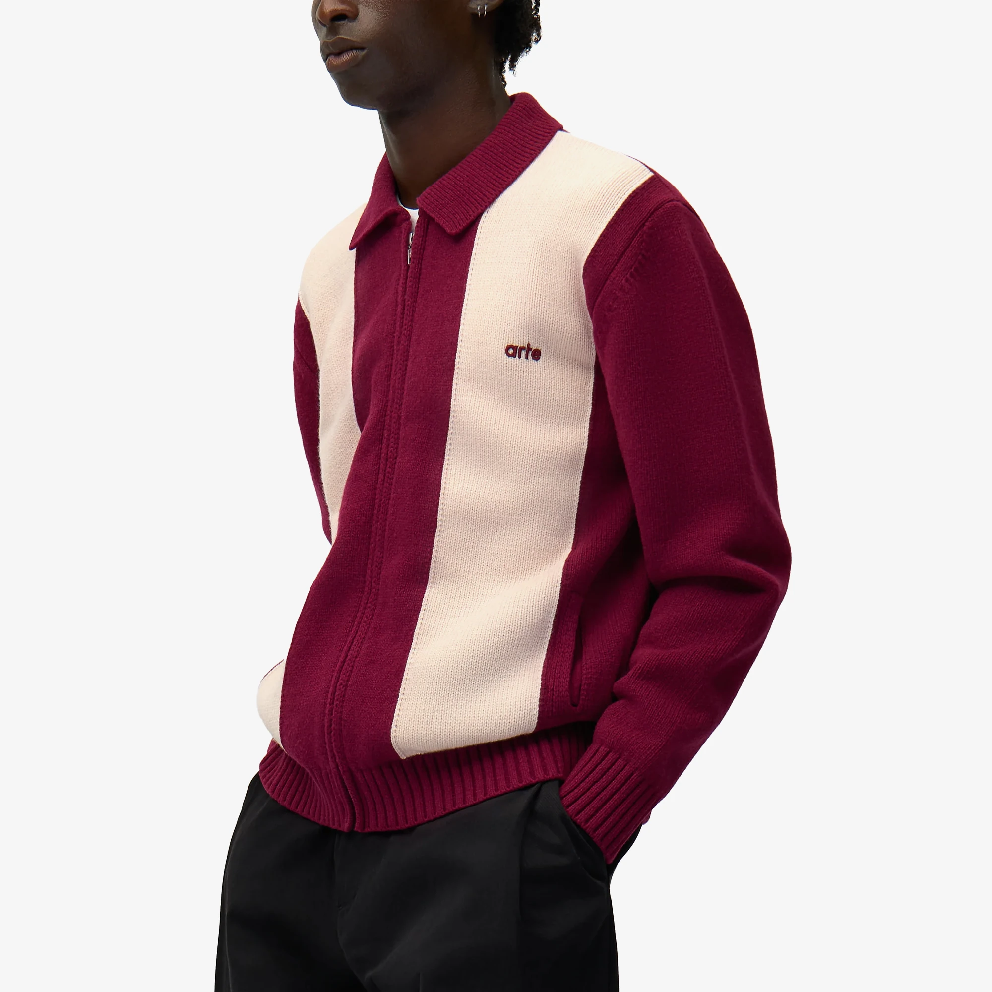 Cardigan 'Bordeaux & Cream'