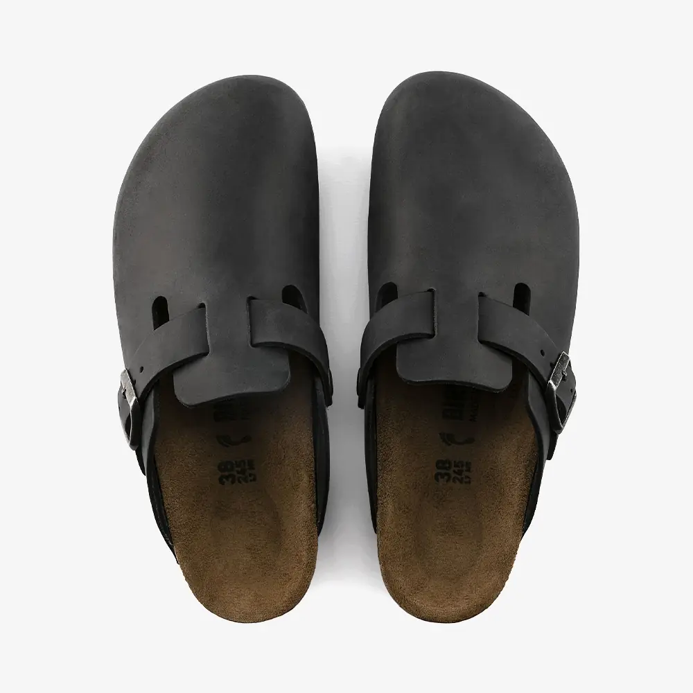 Birkenstock Boston Oiled Leather 'Black' - WUNDER