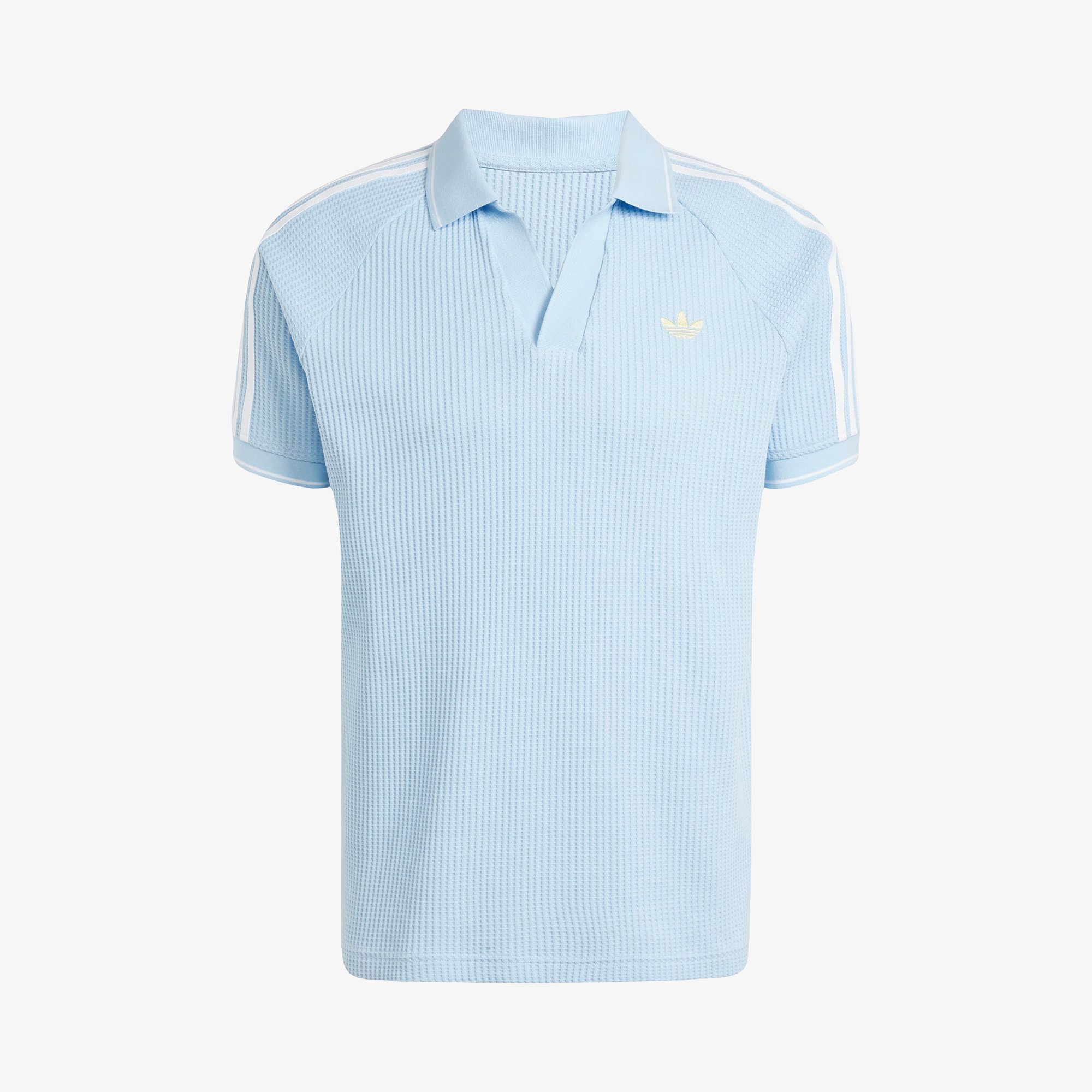 Waffle Knit Polo Shirt 'Clear Sky'