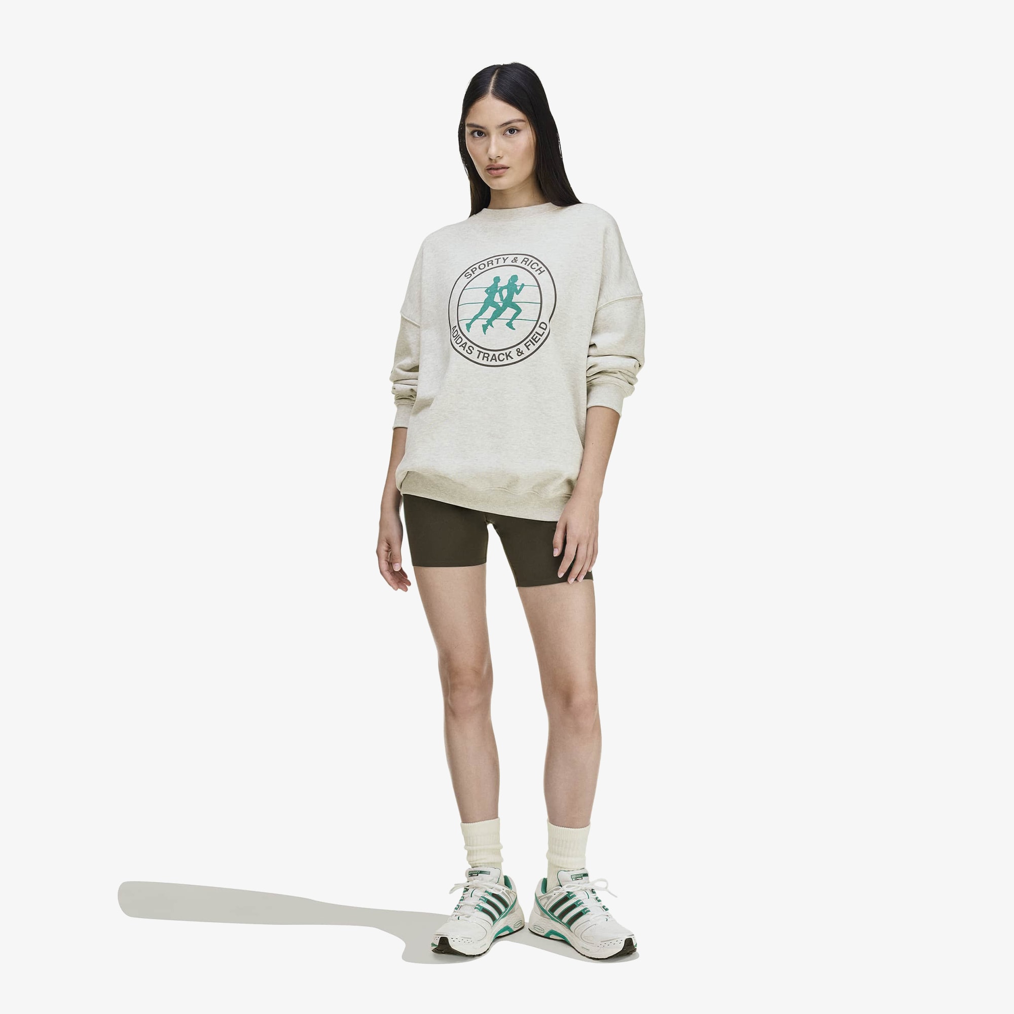 adidas x Sporty & Rich Sweater 'Light Grey Heather'