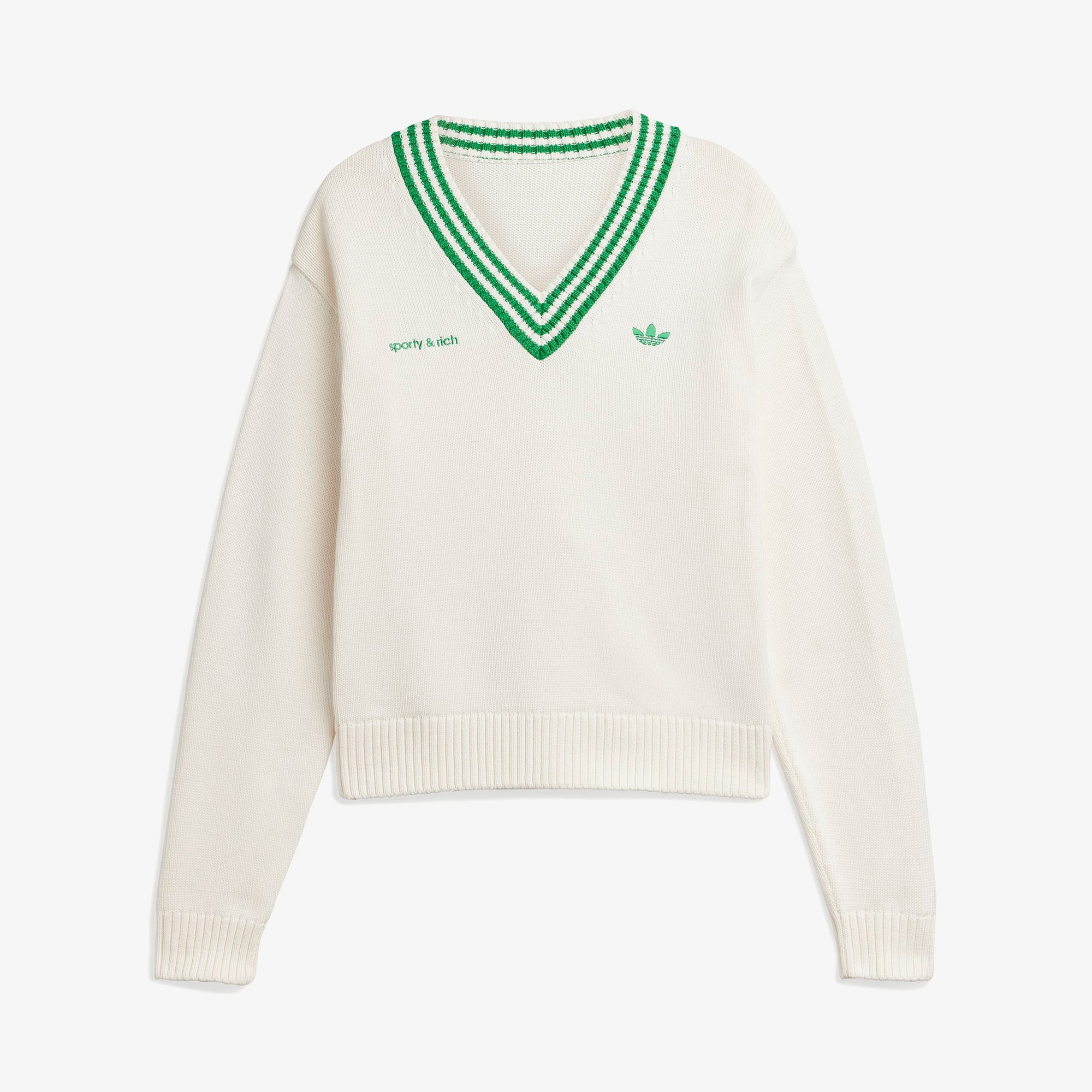 adidas x Sporty & Rich V-Neck Sweater 'Off White'