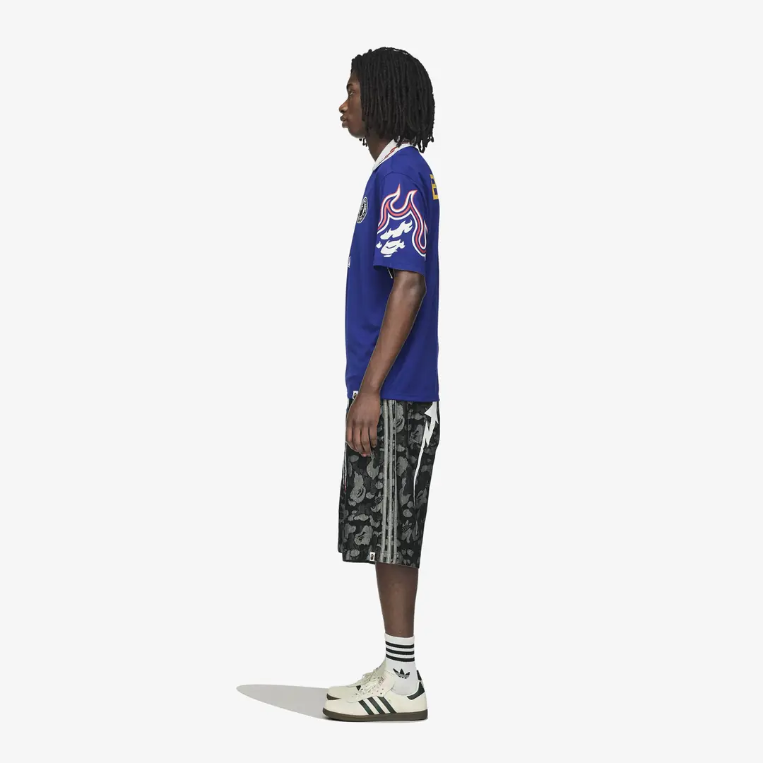 【 BAPE X ADIDAS 】FLAME JERSEY adidas x BAPE SSL Flame Jersey 'Japan Blue' - WUNDER