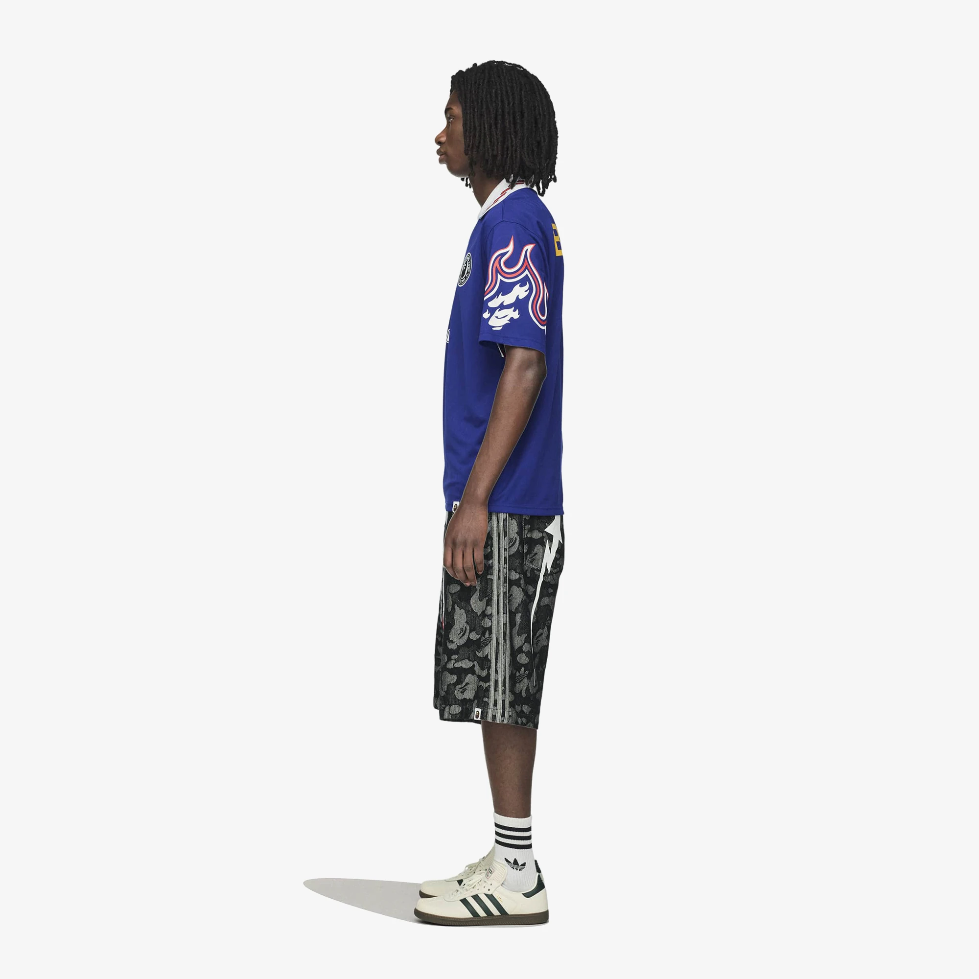 adidas x BAPE SSL Flame Jersey 'Japan Blue' - WUNDER