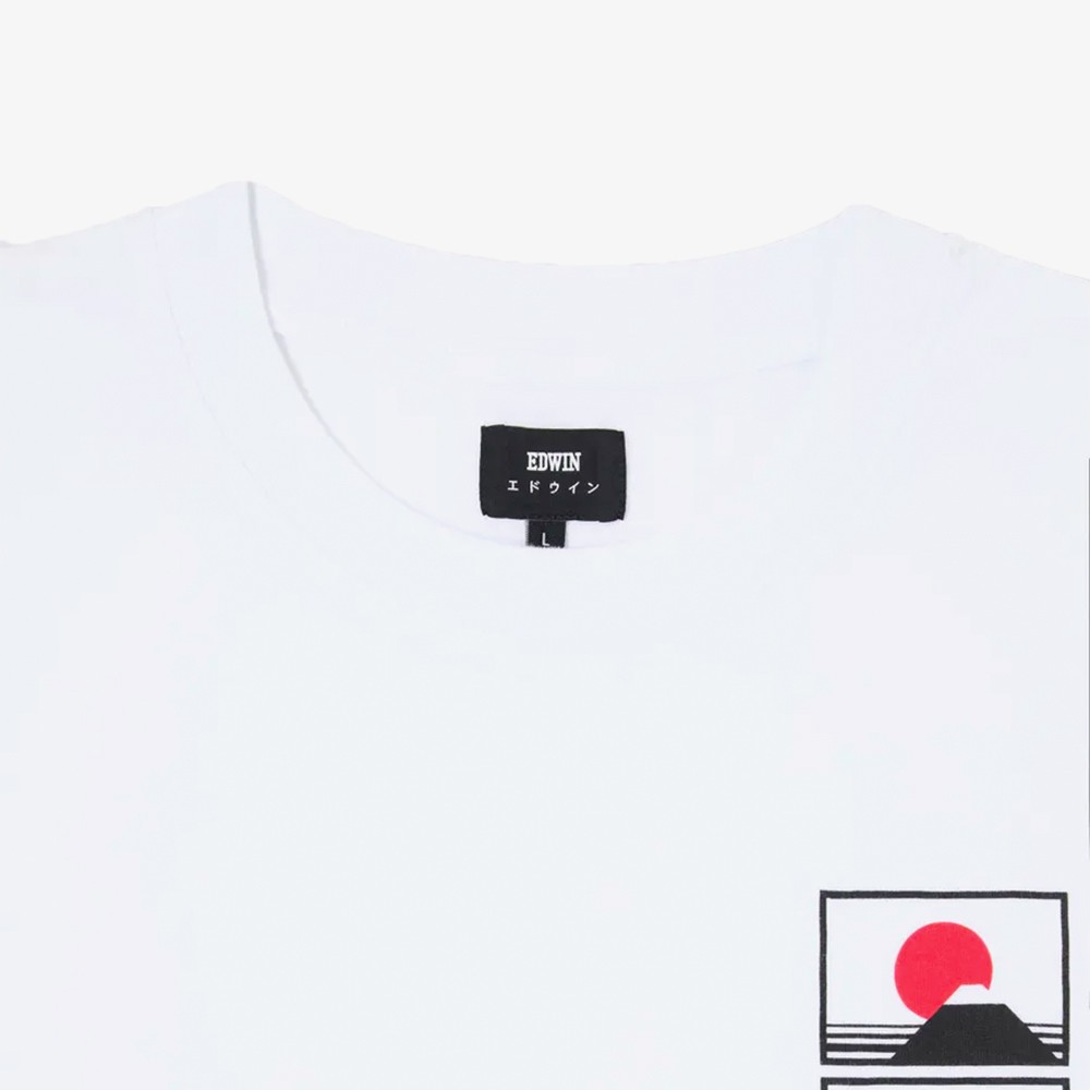 Sunset On Mt Fuji T-Shirt 'White Garment Washed'
