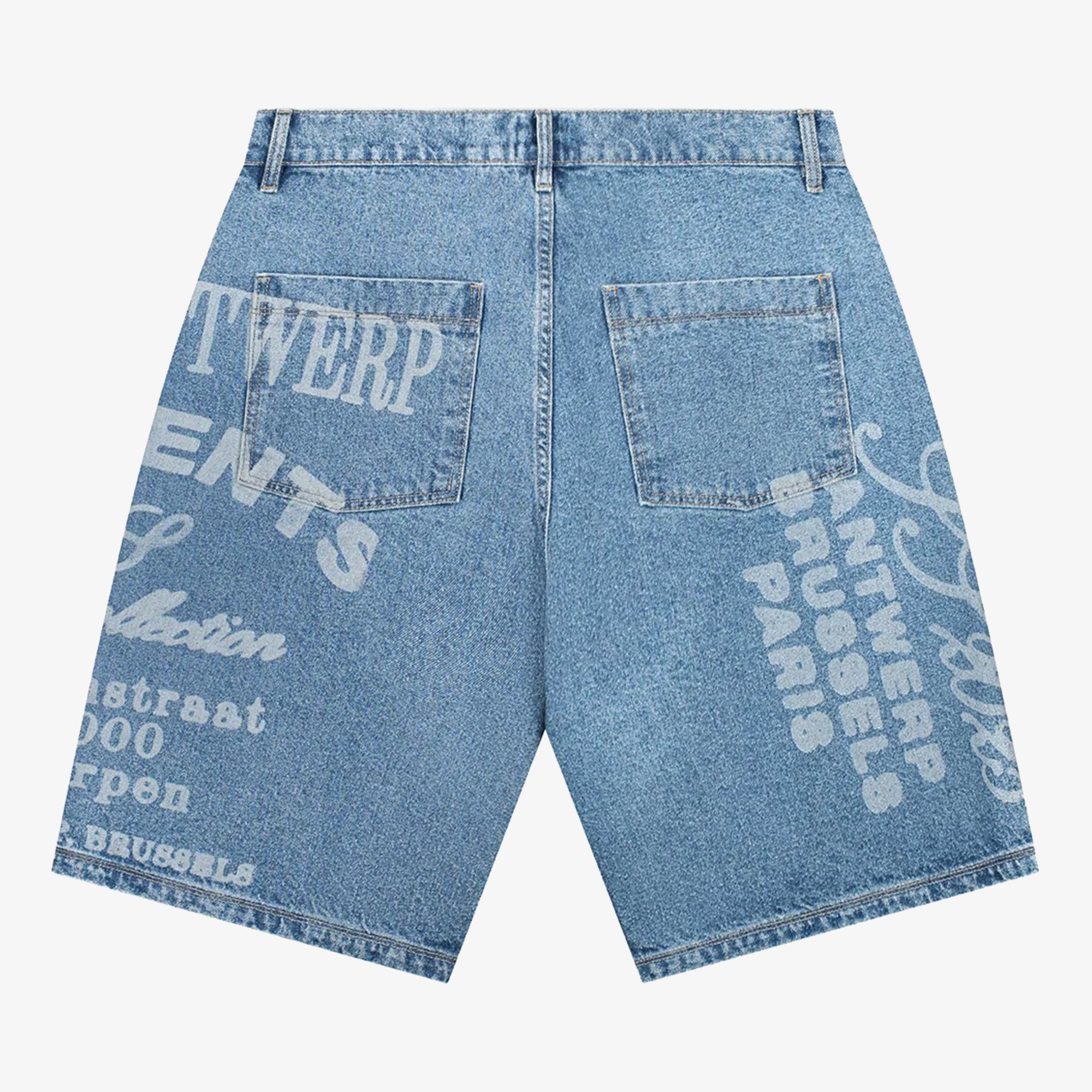 Print Denim Shorts 'Bleached'