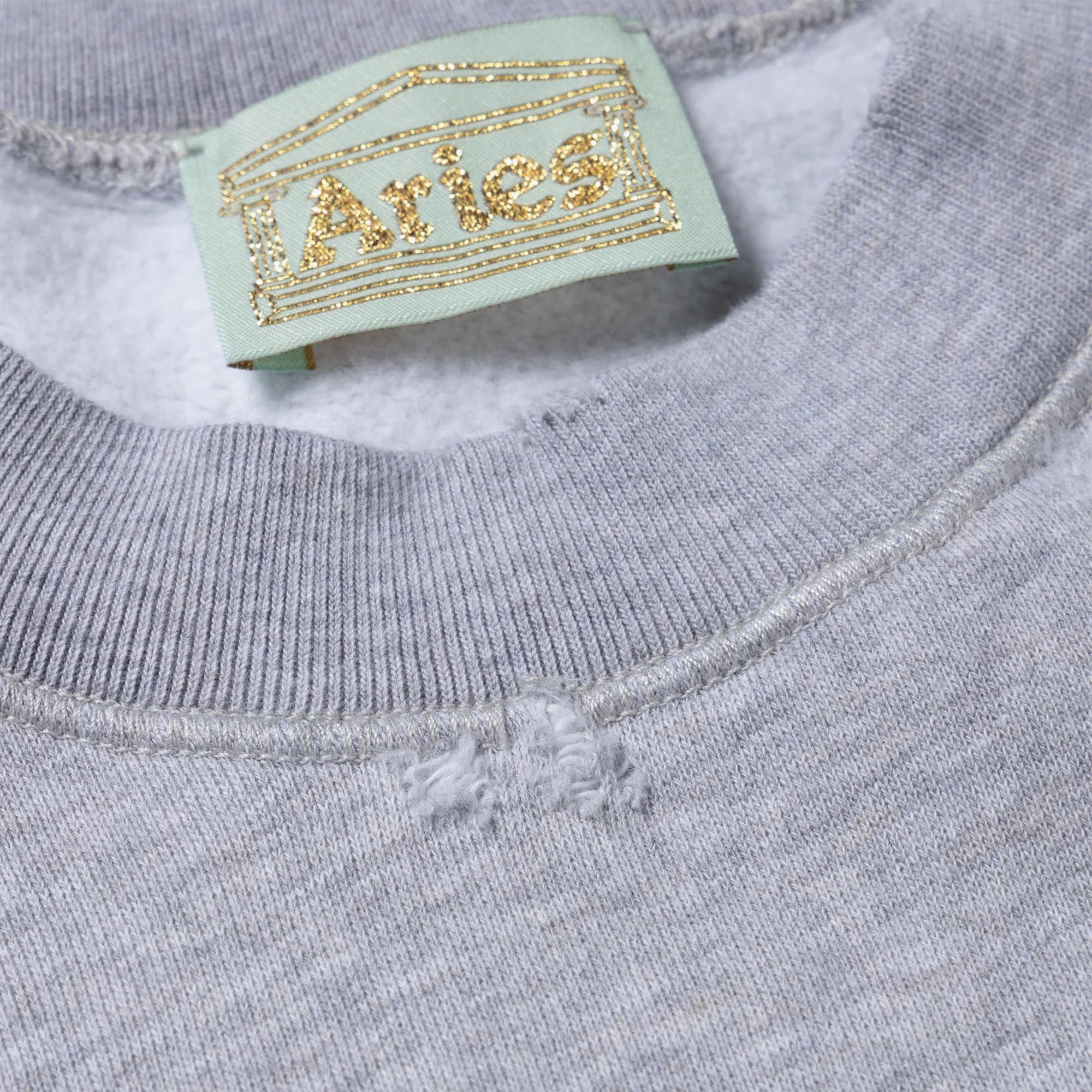 Destroyed Weedie Pie Raglan Sweat 'Light Grey Marl'