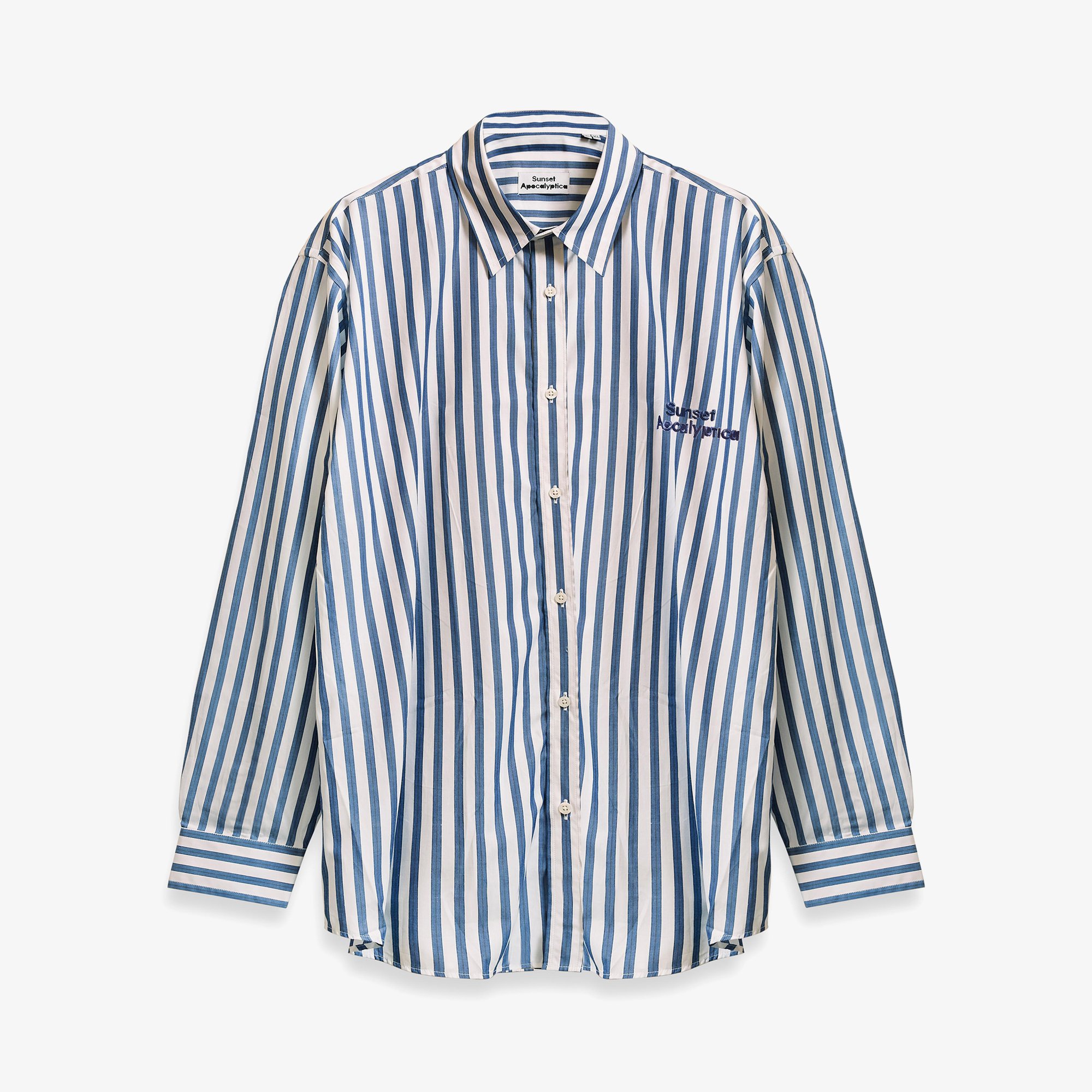 Lightweight Stripe Shirt 'White & Navy'