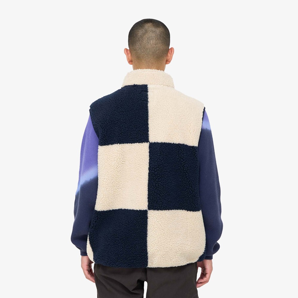 Checkered Sherpa Vest 'Navy Check'