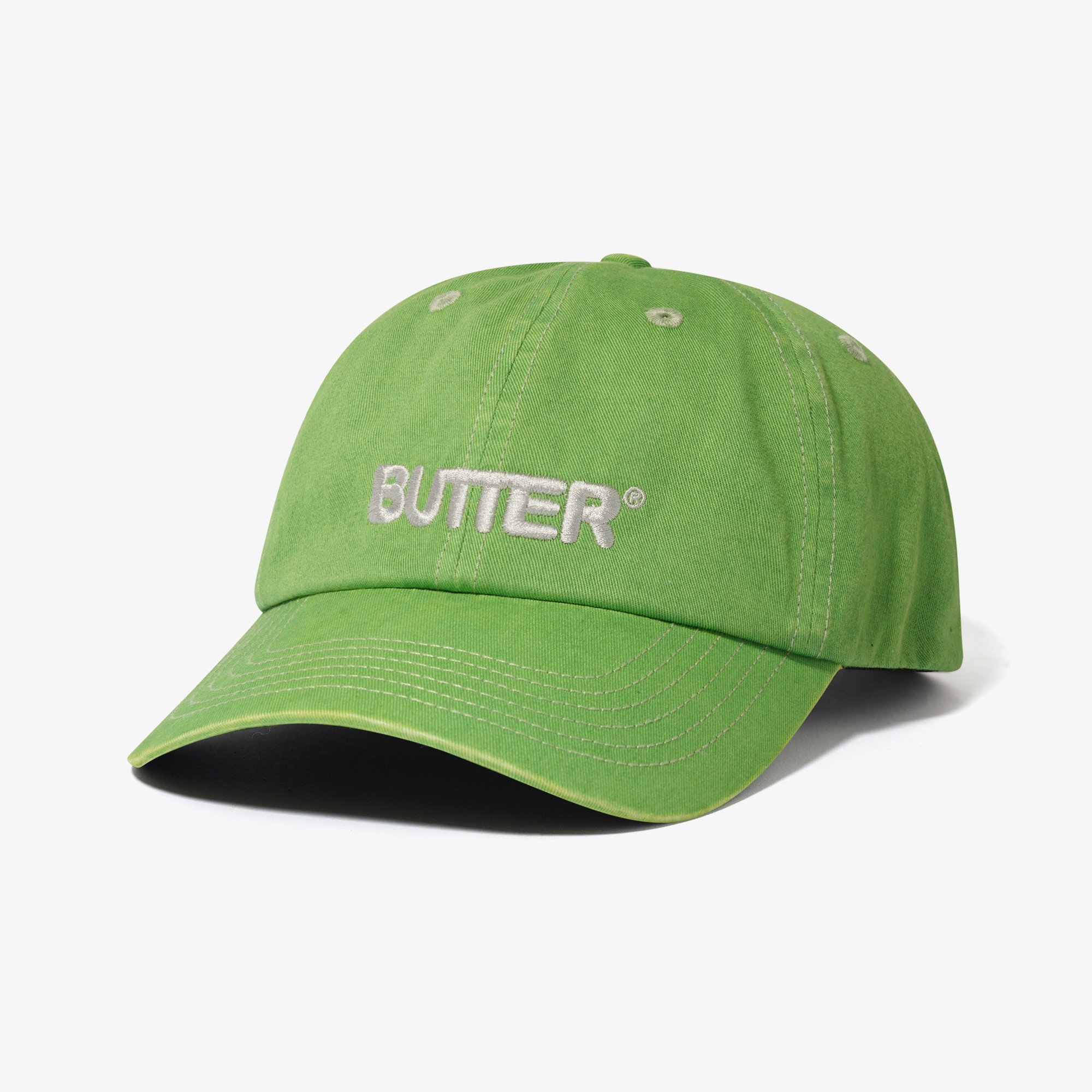 Rounded Logo 6 Panel Cap 'Washed Green'