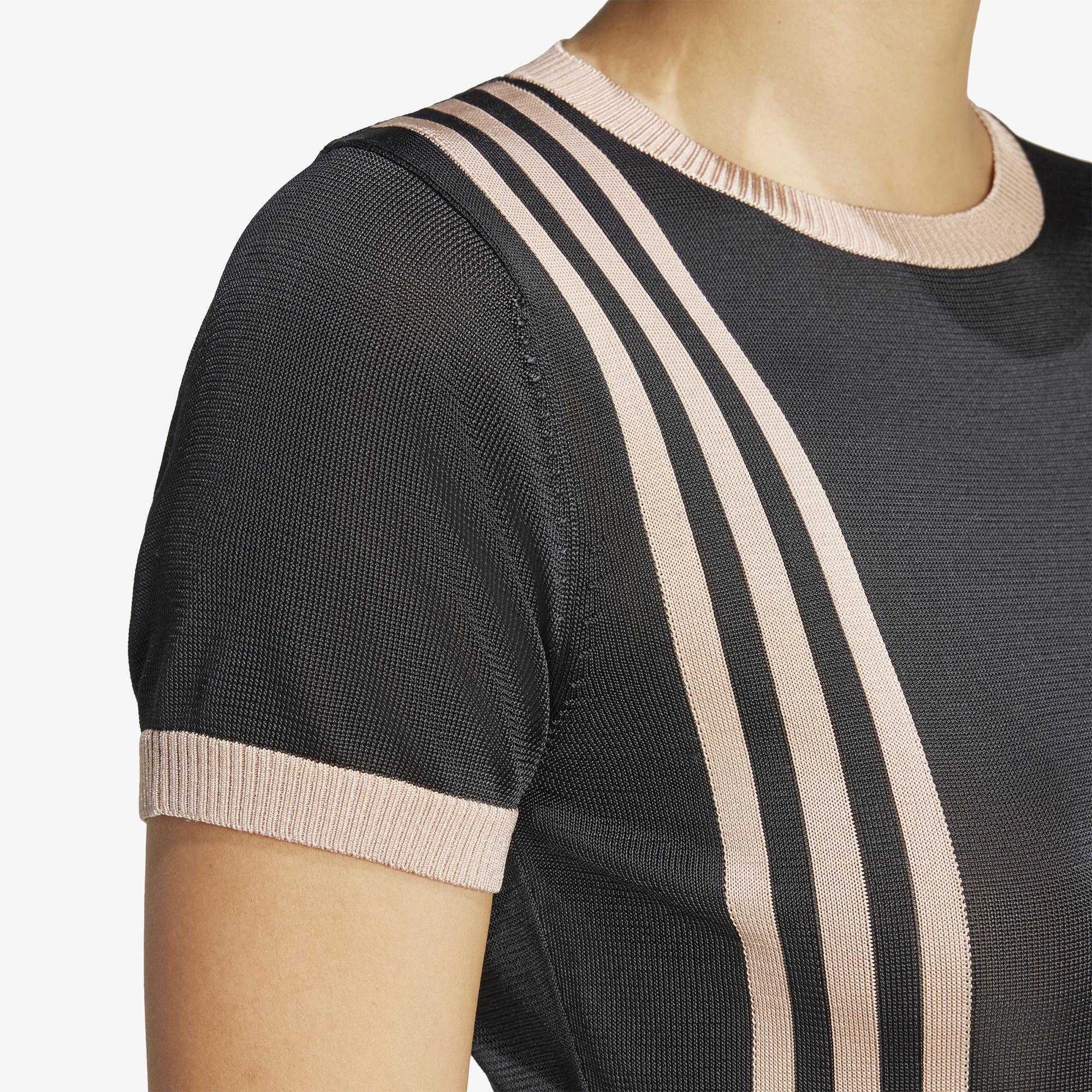 Knitted 3-Stripes Short T-Shirt