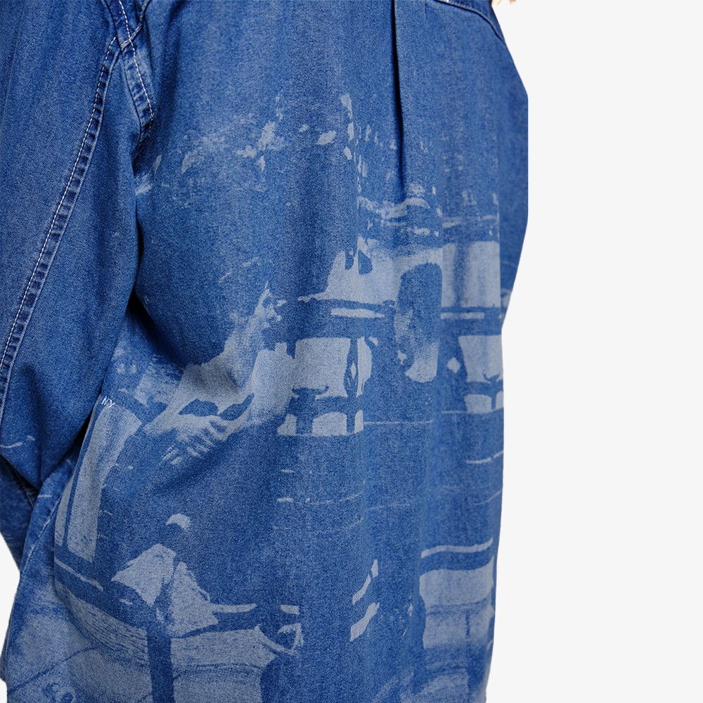 Printed Denim Shirt 'Blue'