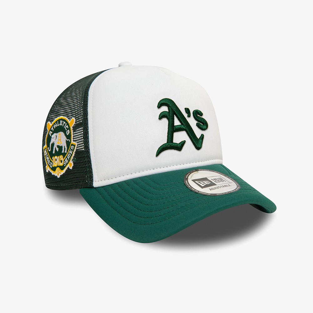 Oakland Athletics World Series 9FORTY E-Frame Adjustable Trucker Cap 'Dark Green'