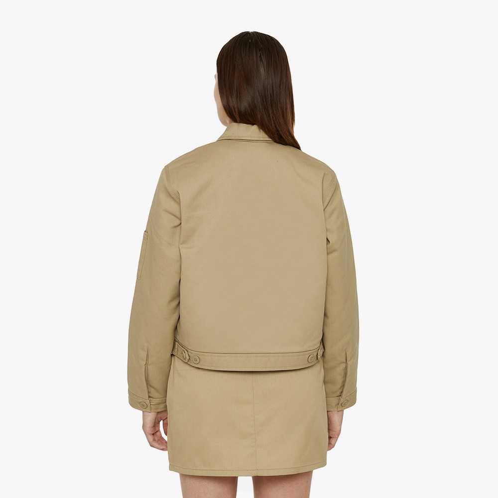 Lined Eisenhower Cropped Jacket in Khaki (W)