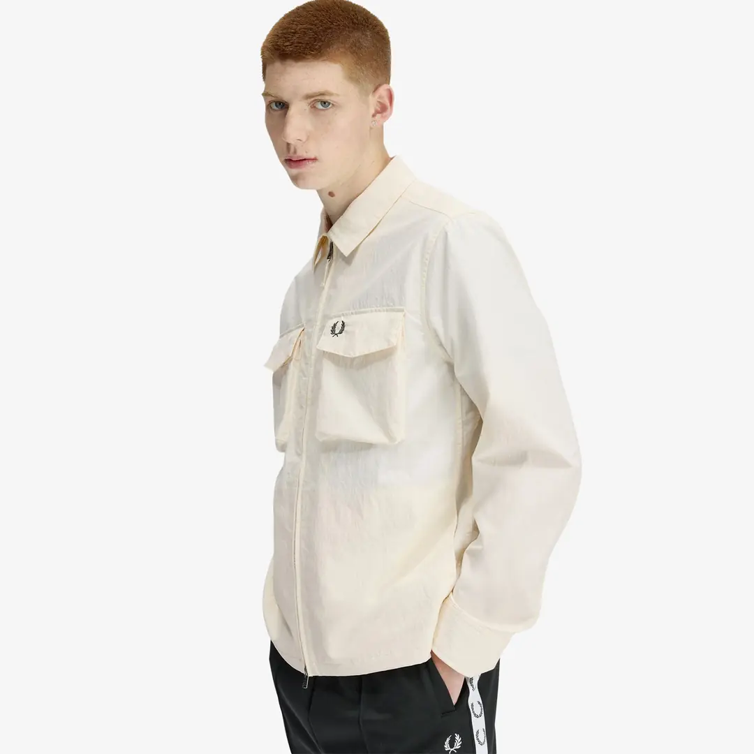 Ripstop Pocket Overshirt - Ecru görsel 7