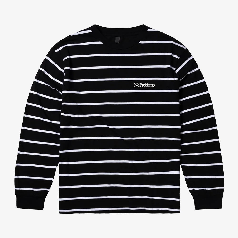 Mini Problemo Striped LS T-Shirt 'Black & White'