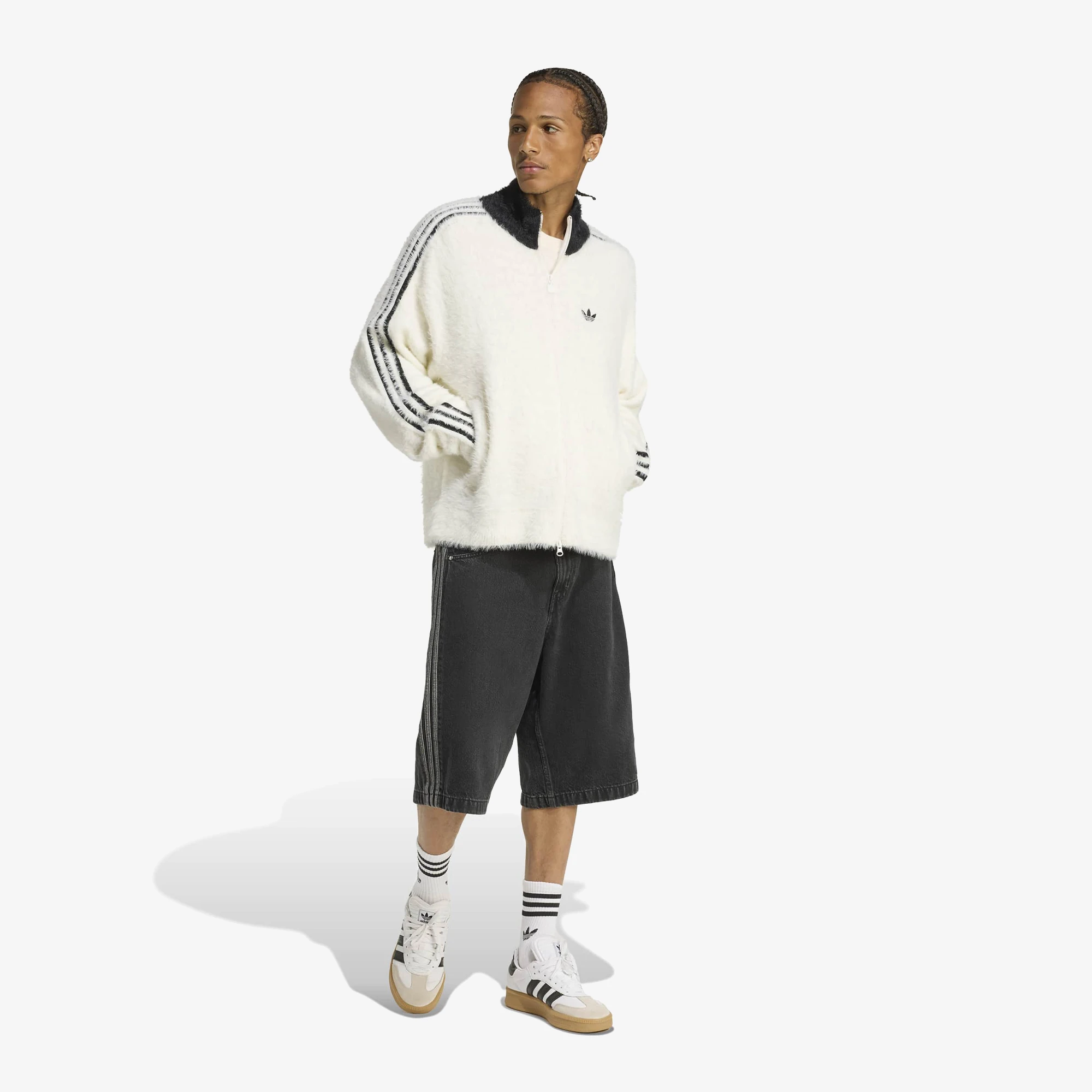 Faux Mohair Classic Track Top 'Off White'