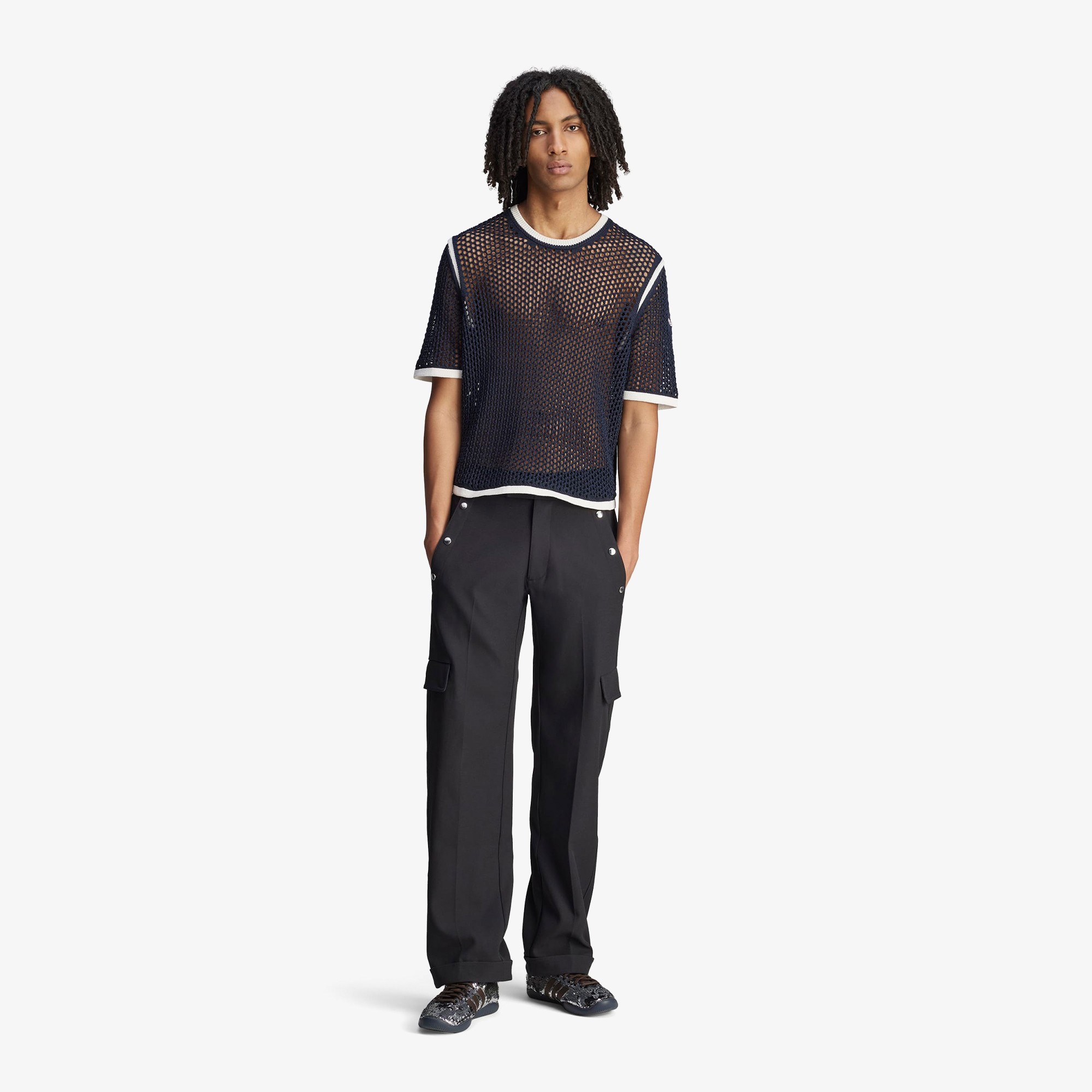 Wales Bonner x adidas Knitted T-shirt 'Night Navy'