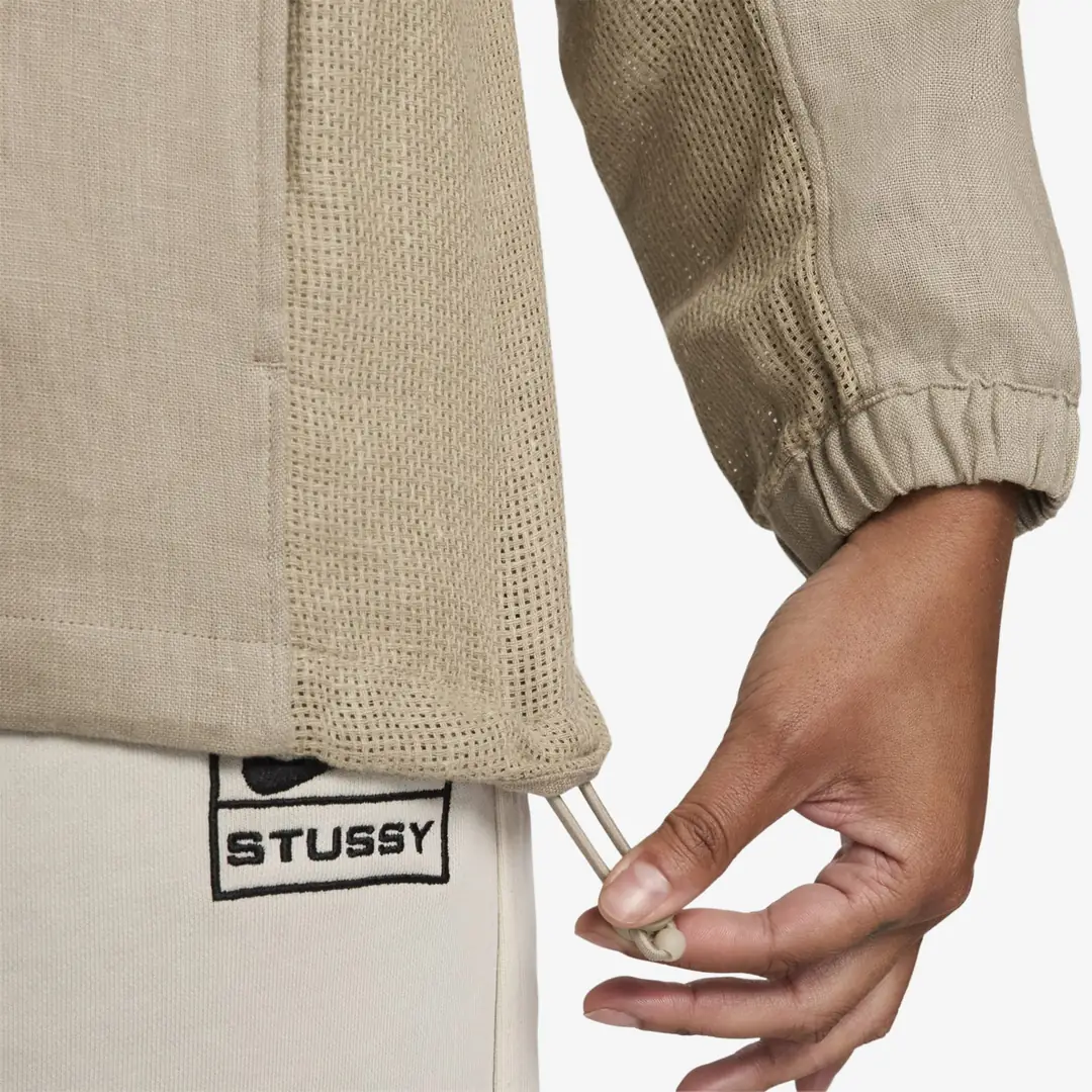 Nike x Stussy Linen Jacket Hoodie 'Beige White'