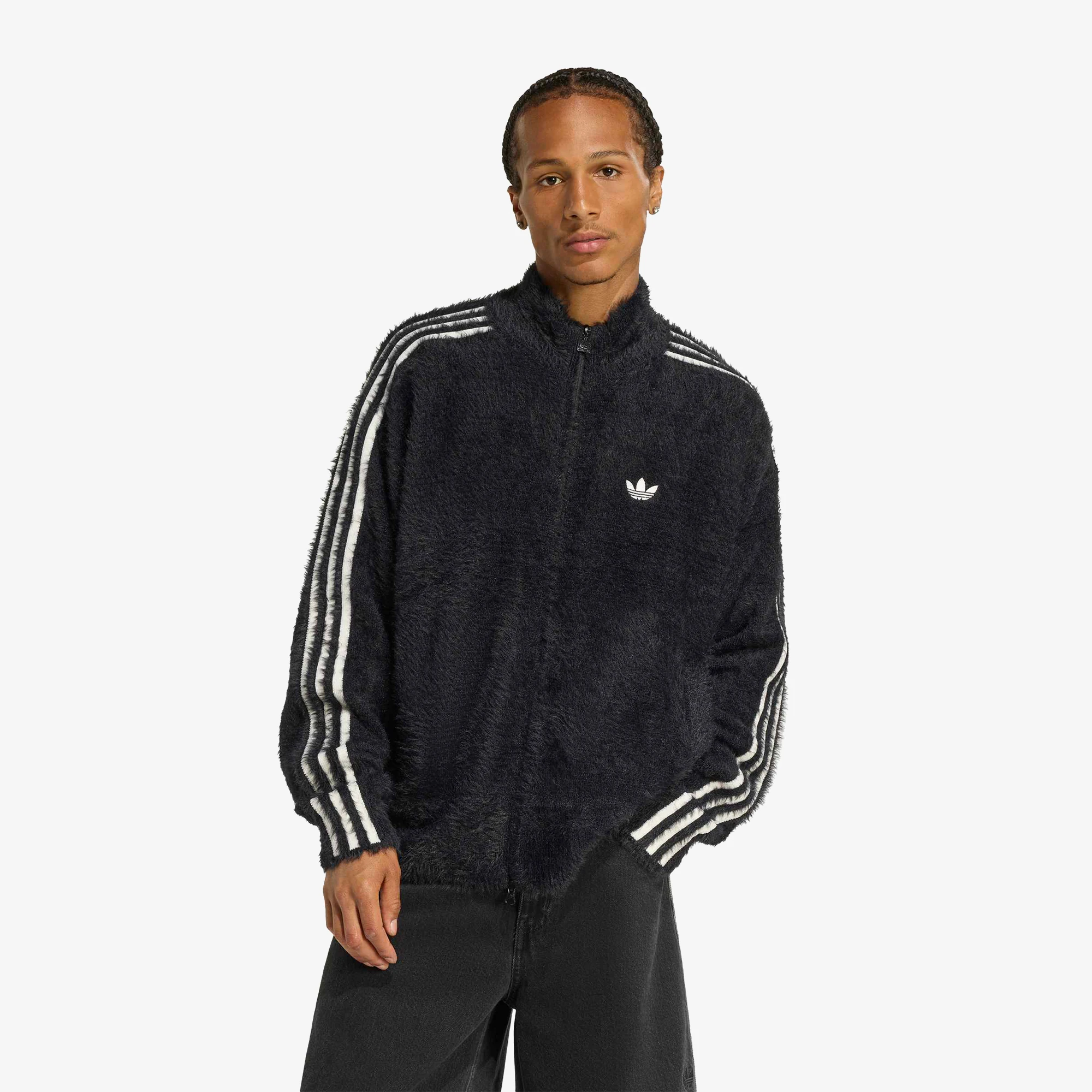 Faux Mohair Classic Track Top 'Black'