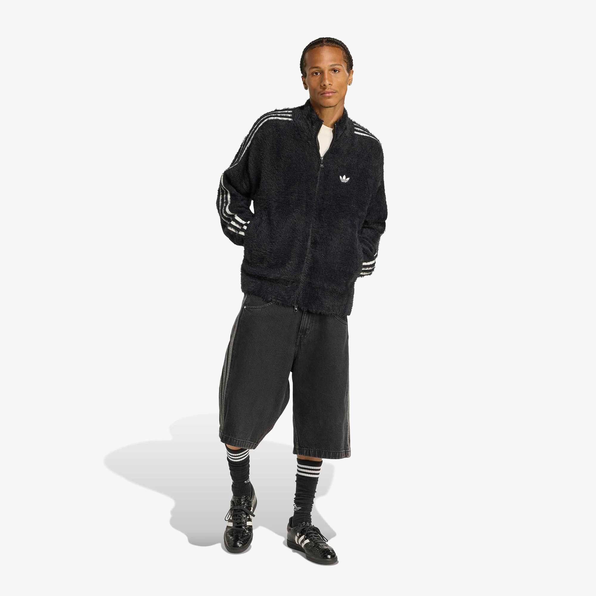 Faux Mohair Classic Track Top 'Black'