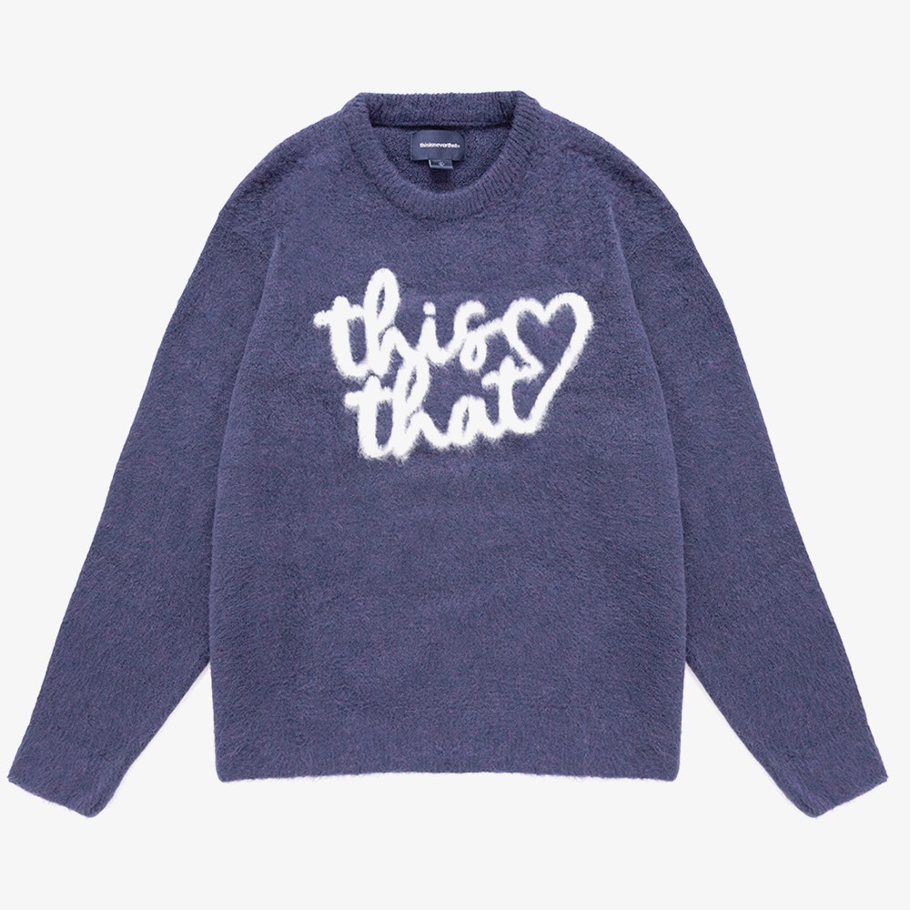 Heart Logo Knit Sweater 'Purple'