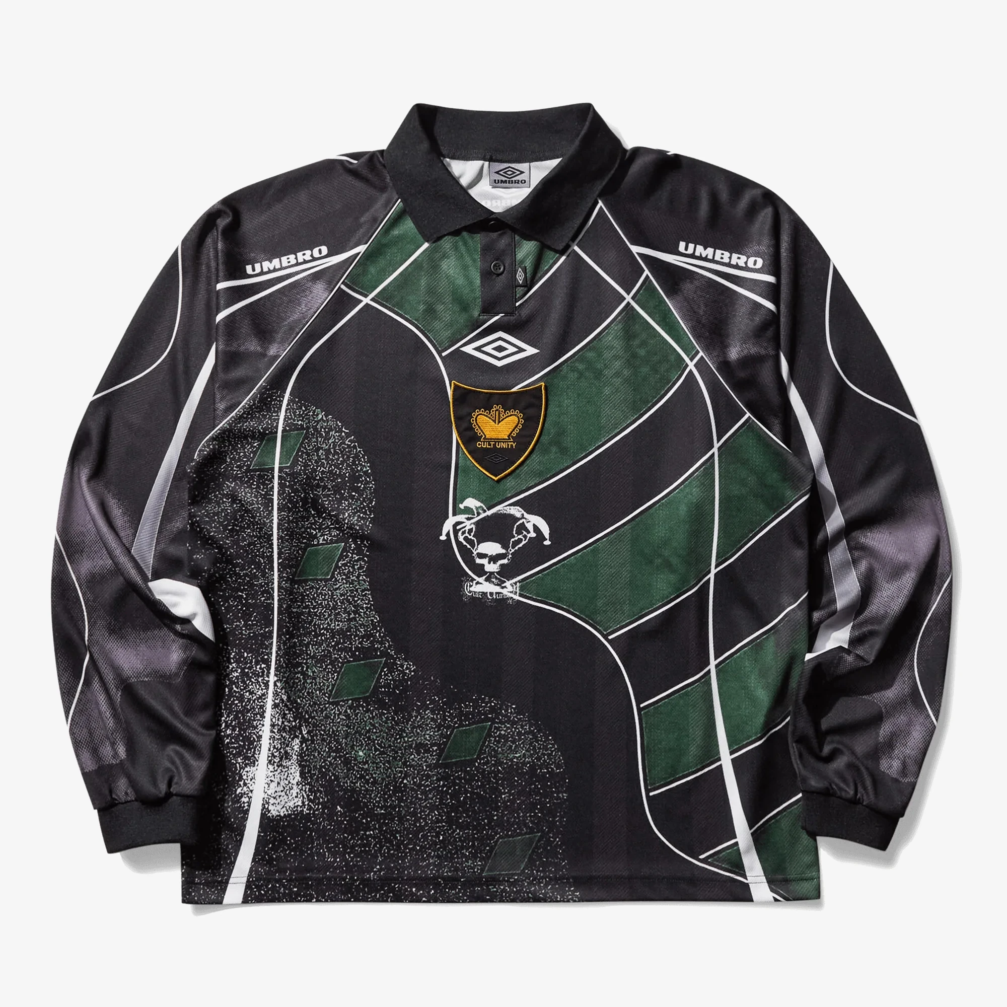 UMBRO 95-96 Long Sleeve Polo 'Dark Green Black' - WUNDER
