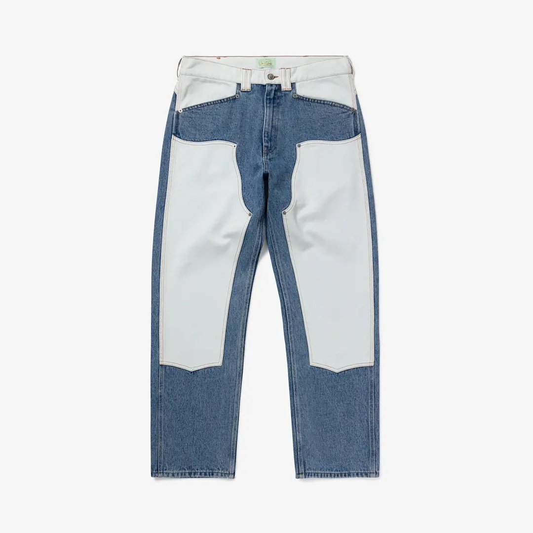 Patchwork Carpenter Wide-Leg Jeans