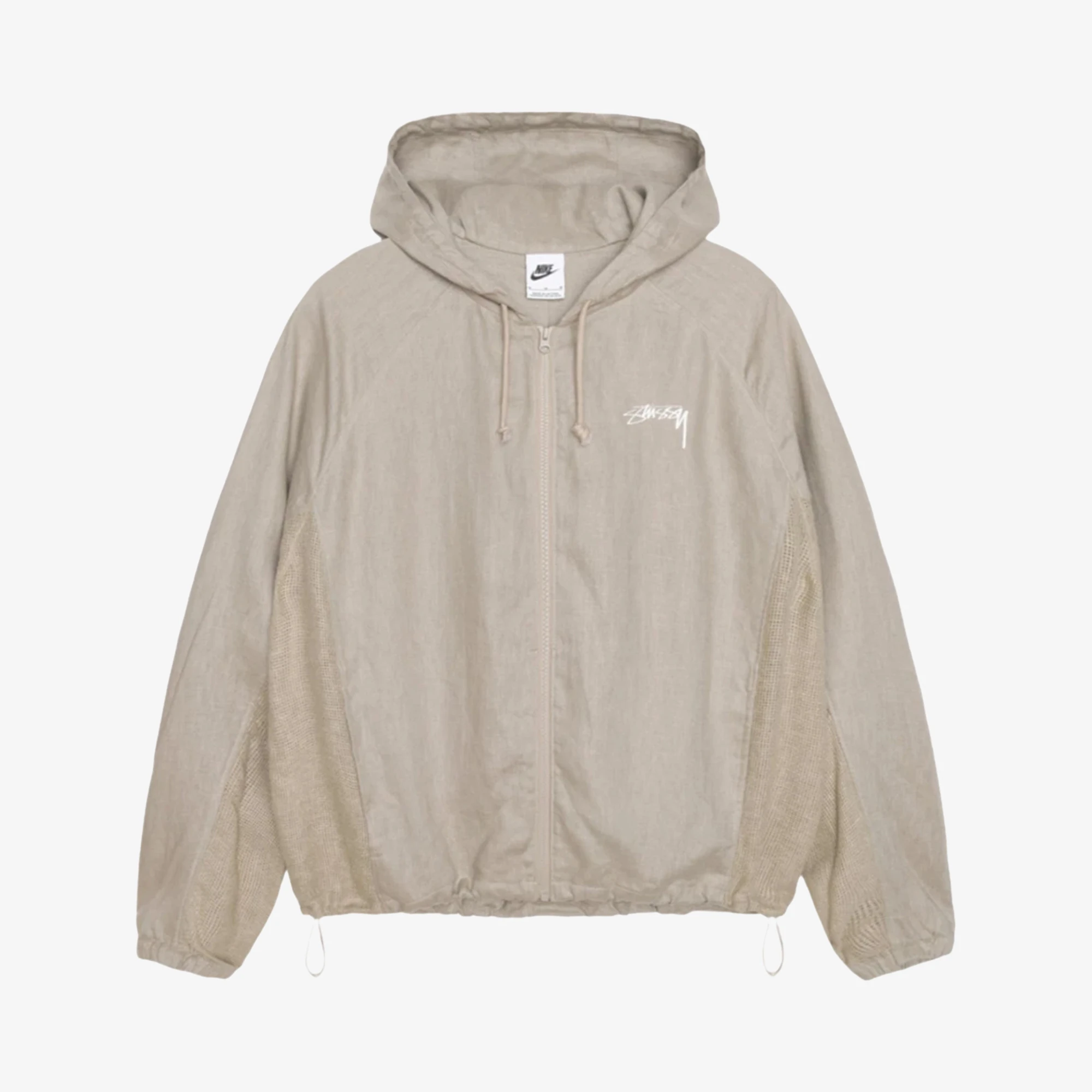 NIKE x STUSSY フルジップパーカー クリーム色 Lサイズ Nike x Stussy Linen Jacket Hoodie 'Beige White'